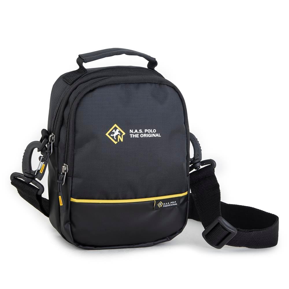 Nas Bag-Nas Polo (Waterproof) Outdoor Fonksiyonel Çok Gözlü Erkek El Ve Çapraz Çanta Siyah