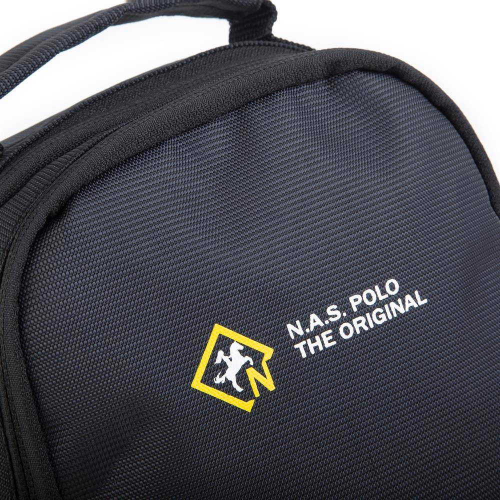 Nas Bag-Nas Polo (Waterproof) Outdoor Fonksiyonel Çok Gözlü Erkek El Ve Çapraz Çanta Siyah