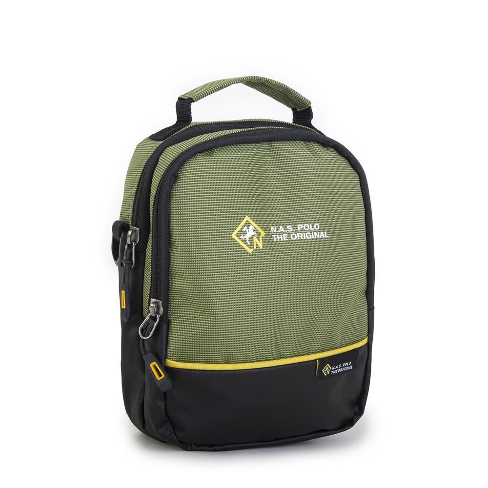 Nas Bag-Nas Polo (Waterproof) Outdoor Fonksiyonel Çok Gözlü Erkek El Ve Çapraz Çanta Haki Yeşil