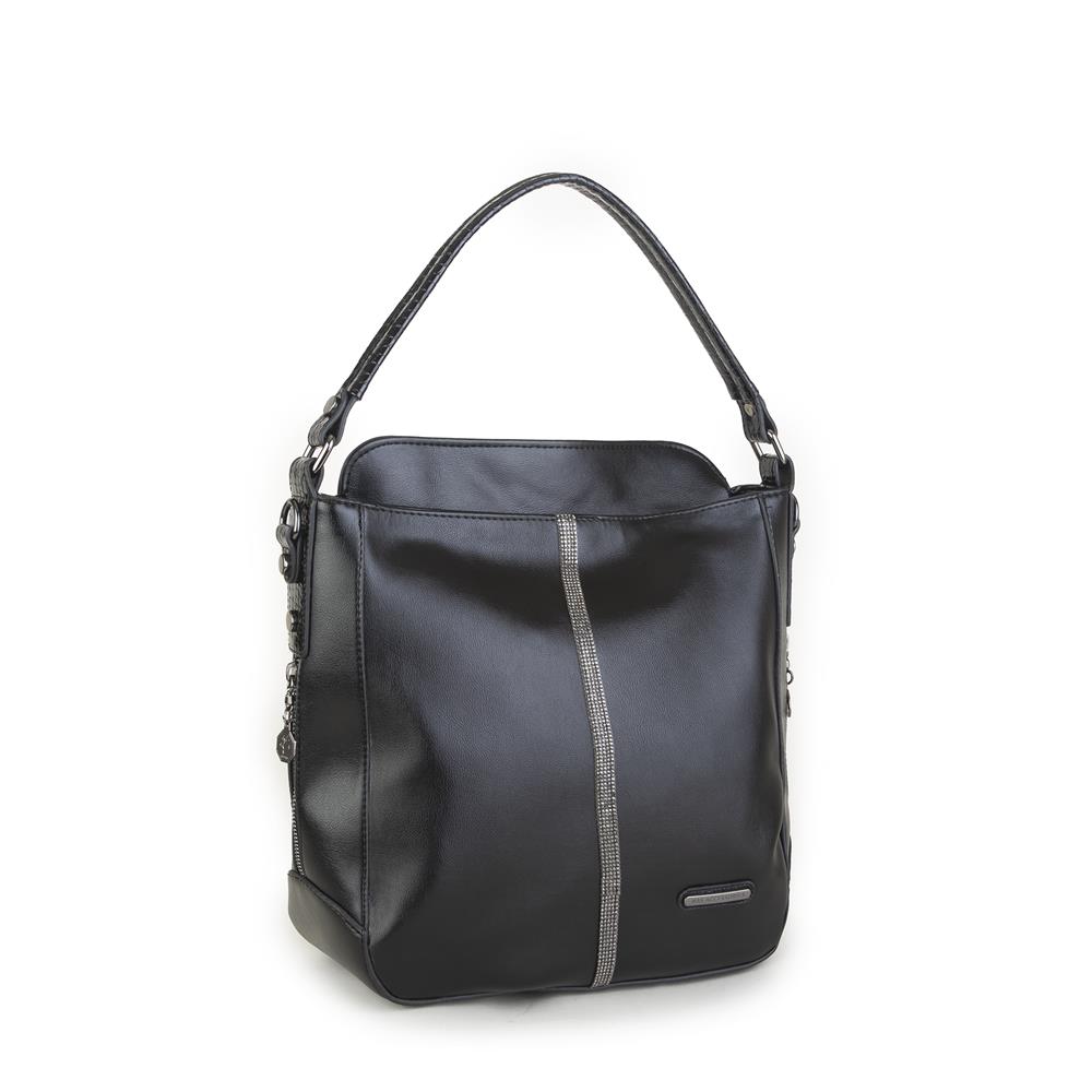 Nas Bag  Omuz Çantası Siyah Taşlı