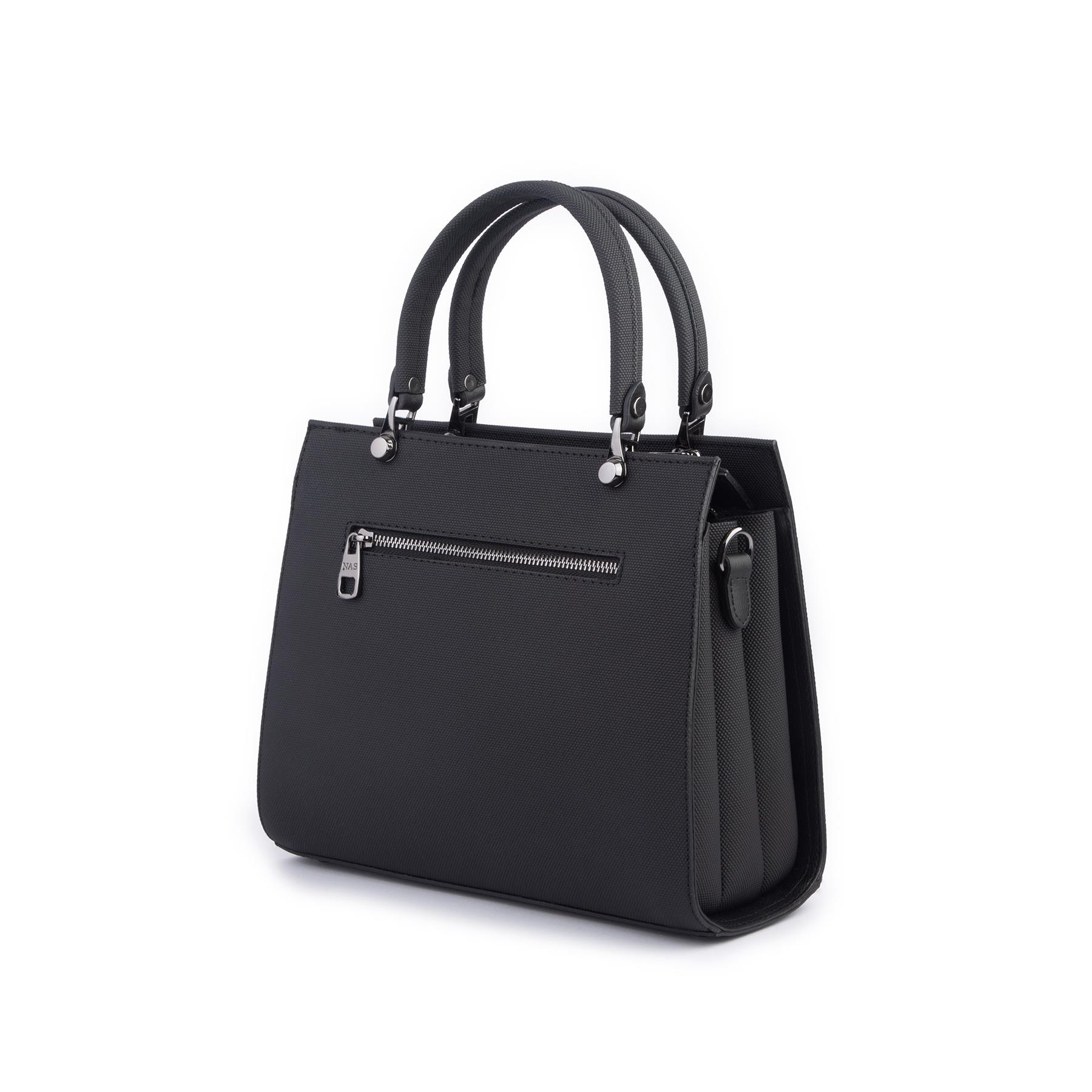 Nas Bag Orjinal Kadın El ve Omuz Çantası Klasik Şık Siyah Lacst (En :30 cm Boy:26cm)