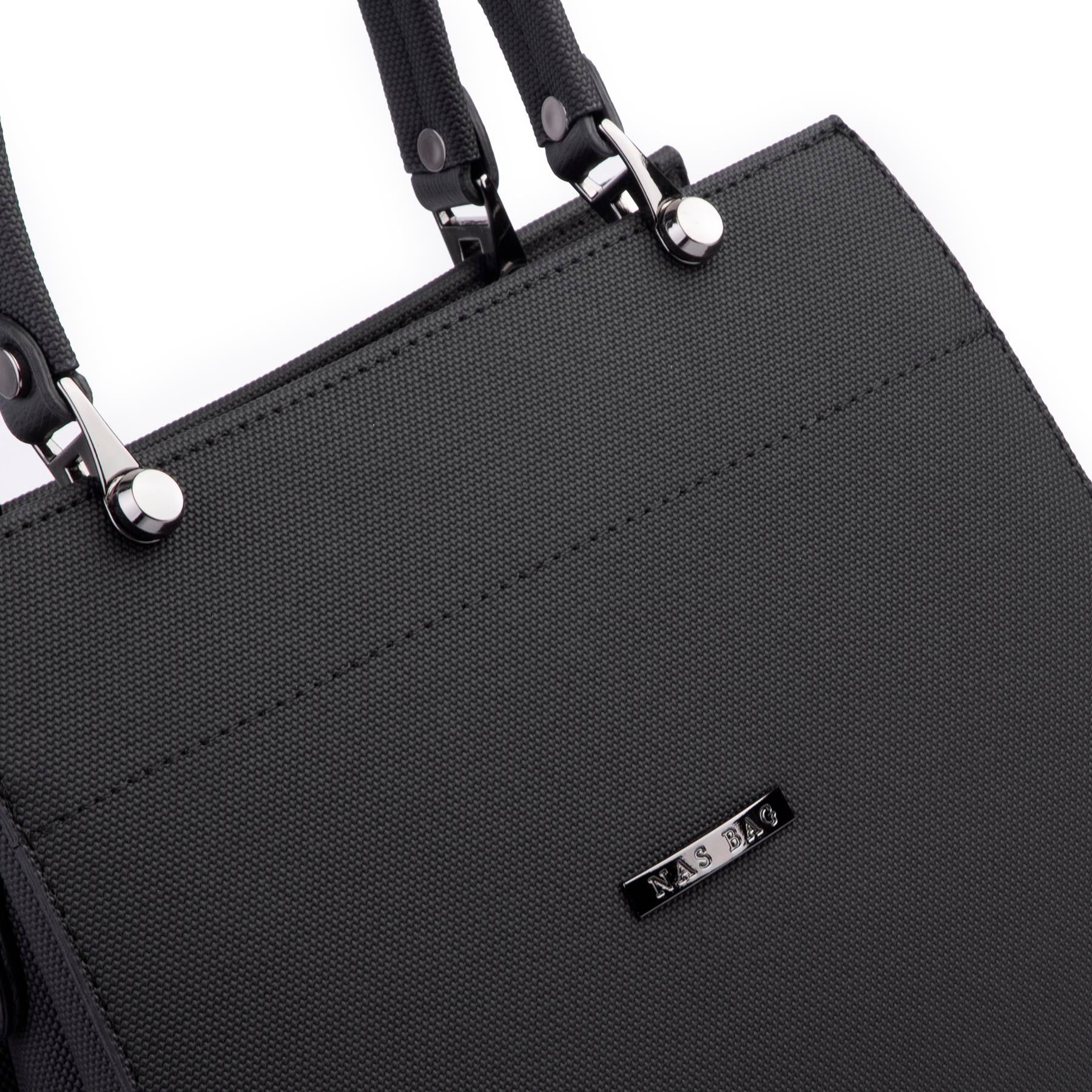 Nas Bag Orjinal Kadın El ve Omuz Çantası Klasik Şık Siyah Lacst (En :30 cm Boy:26cm)