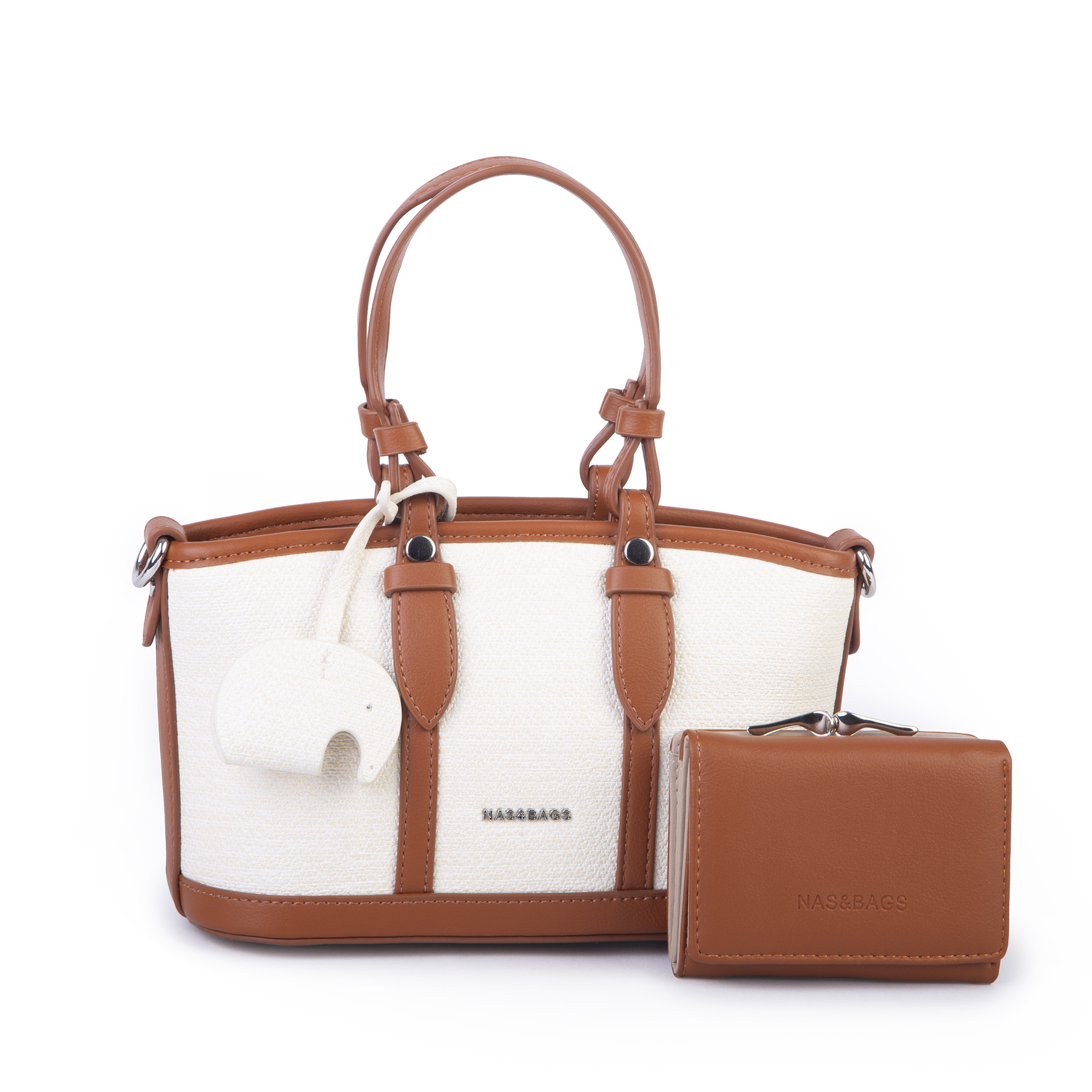 Nas Bag Premium 2 li Mini Set El ve Çapraz Çanta ile Cüzdan Takım Taba