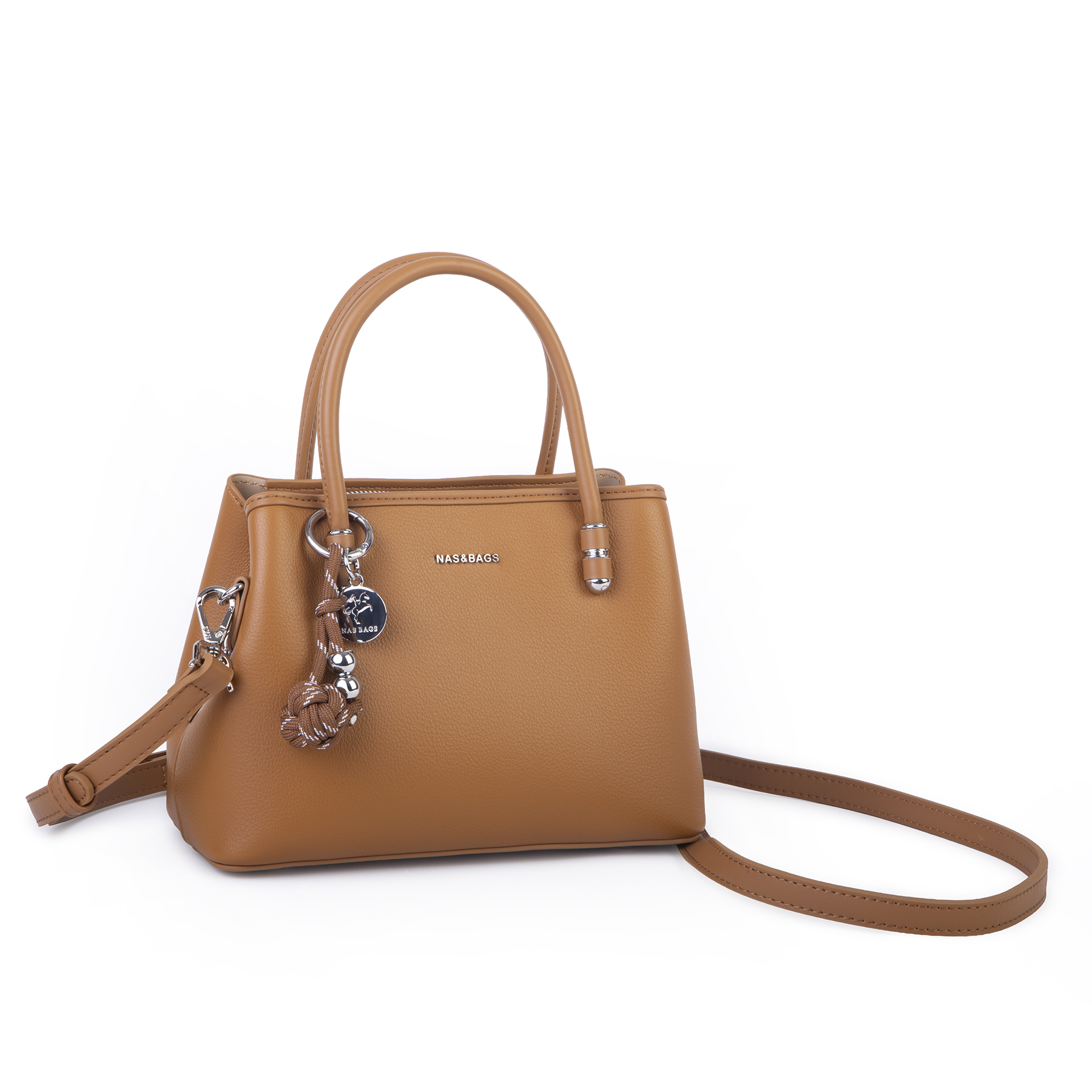 Nas Bag Premium 2li set Çanta El Omuz ve Çapraz Çanta Cüzdan Taba