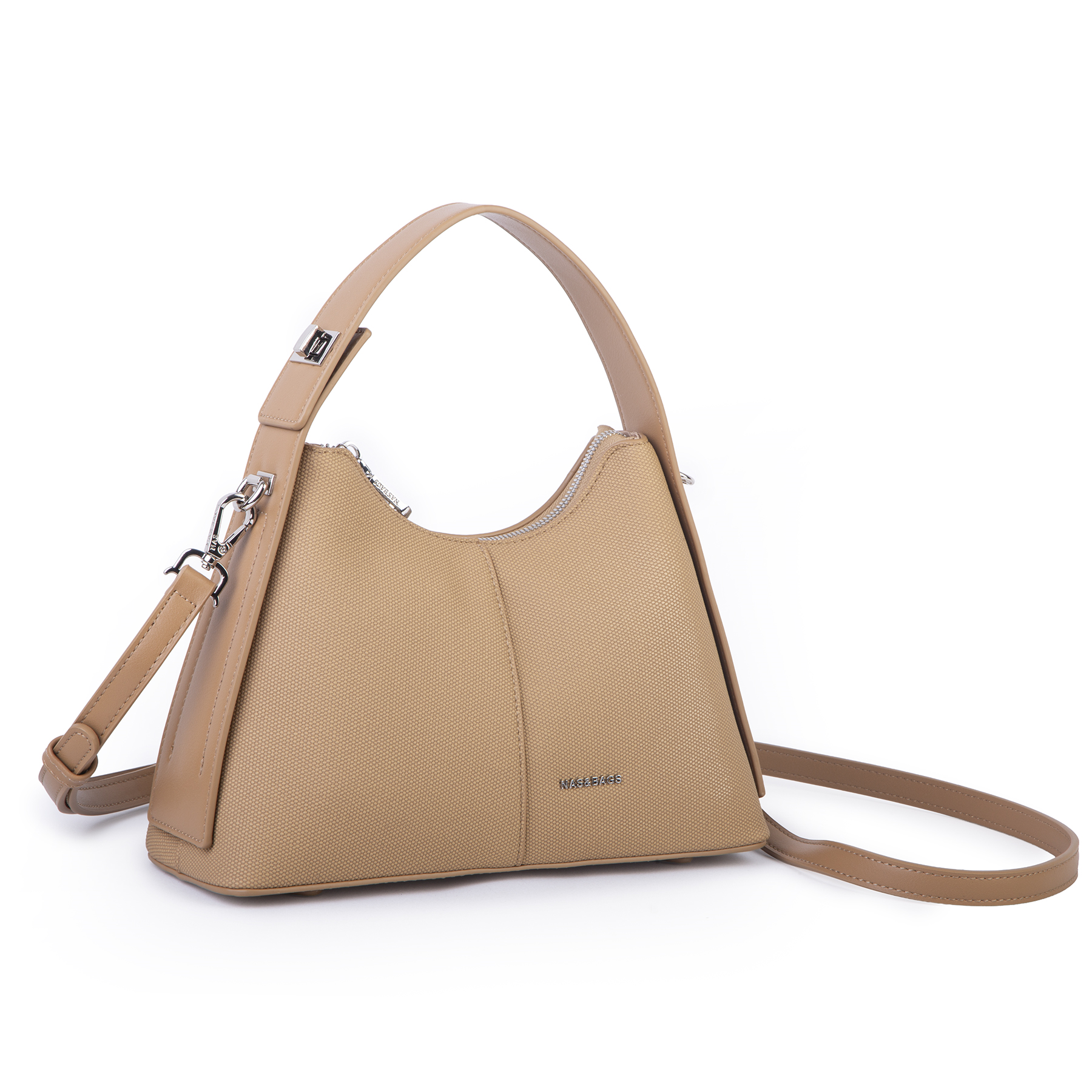 Nas Bag Premium 2li Set Kadın El Omuz ve Postacı Çantası ile Cüzdan Set Kum
