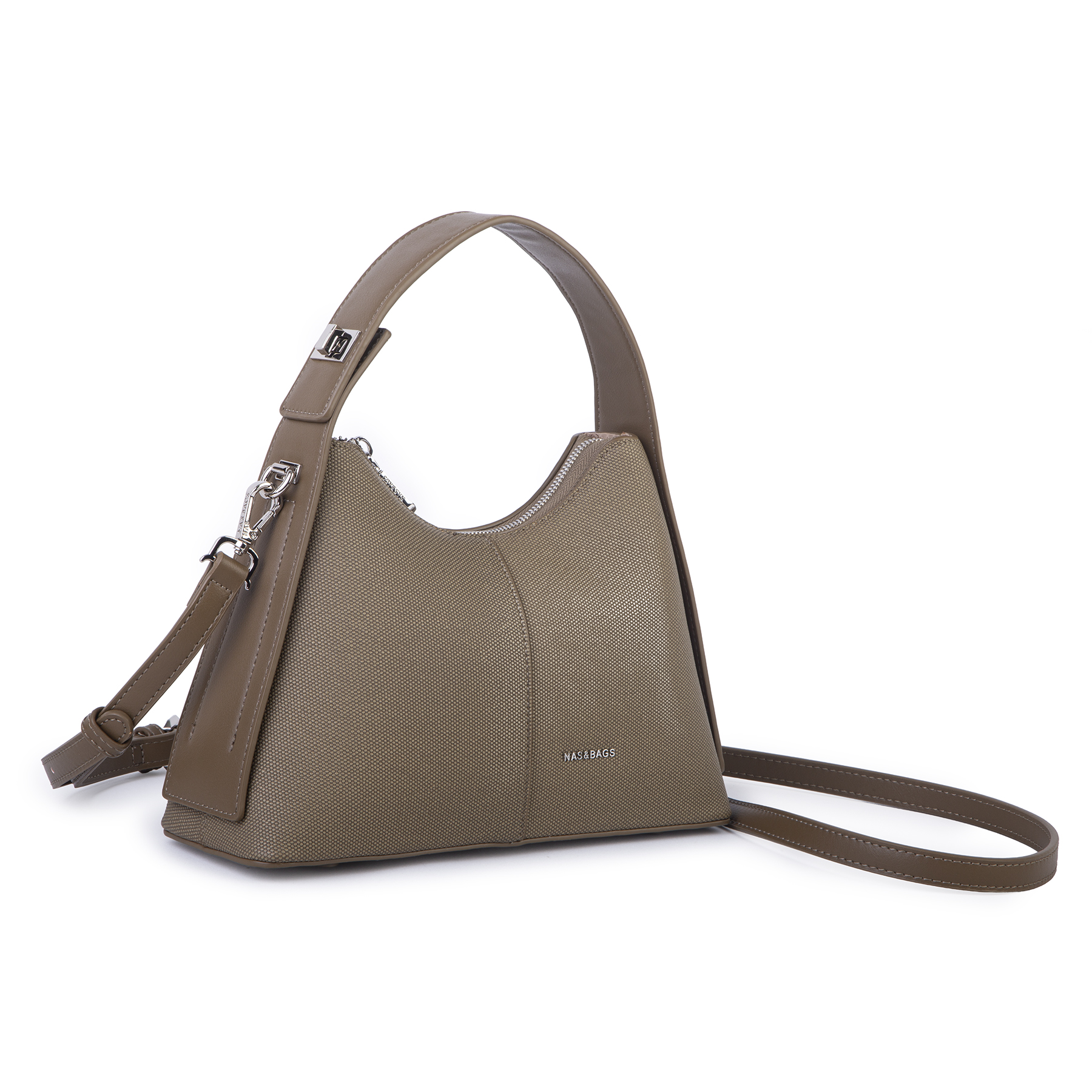 Nas Bag Premium 2li Set Kadın El Omuz ve Postacı Çantası ile Cüzdan Set Yeşil
