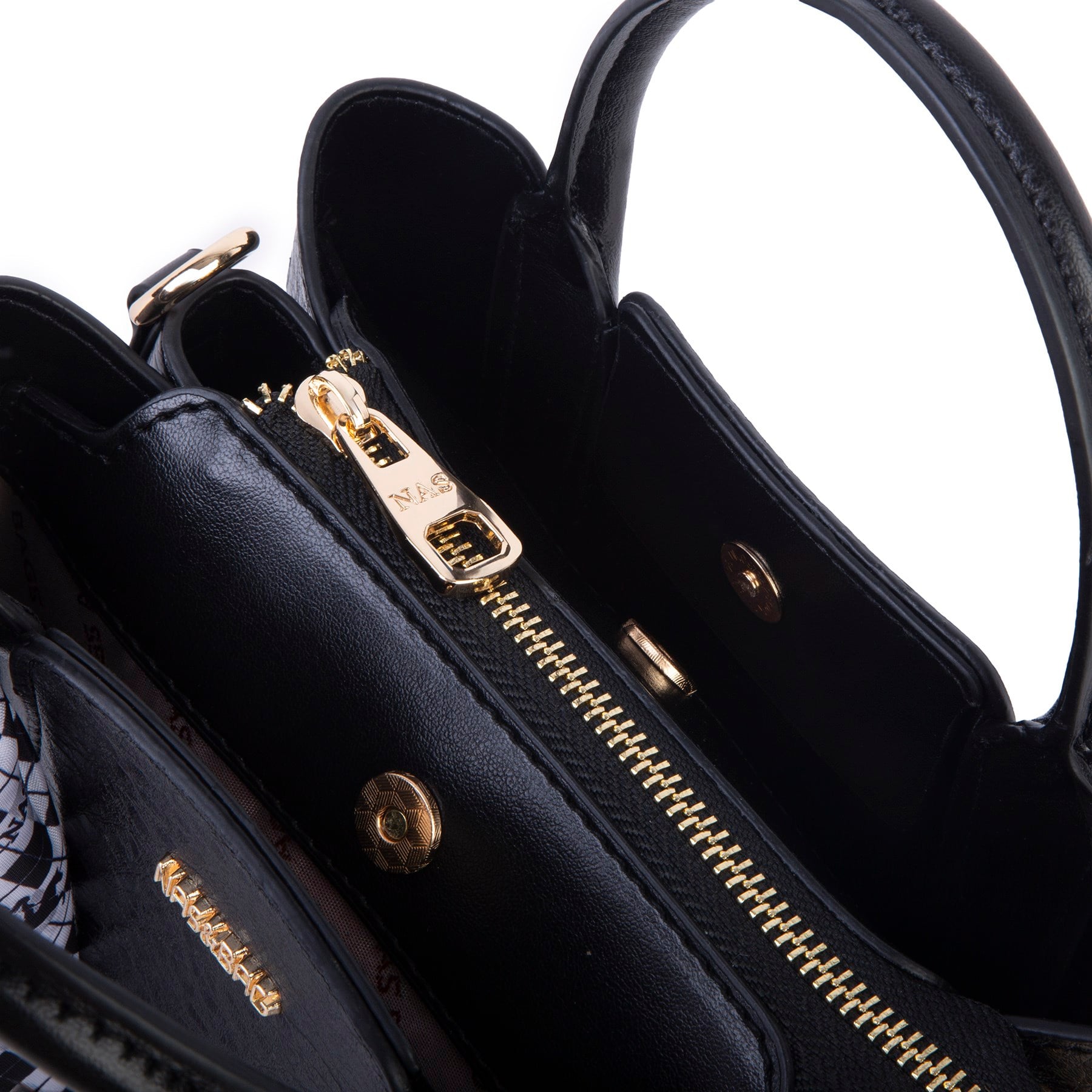 Nas Bag Şık Fularlı Mini  El ve Omuz Çantası Siyah Victoria