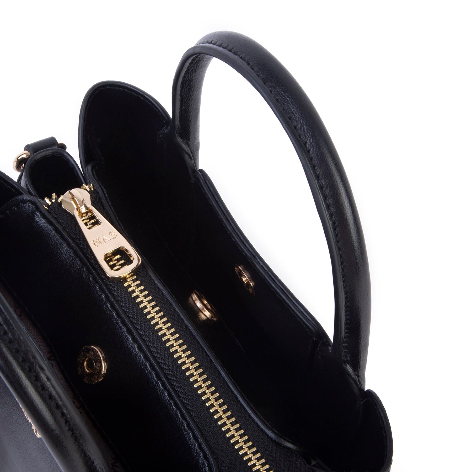 Nas Bag Şık Fularlı Mini  El ve Omuz Çantası Siyah Calven