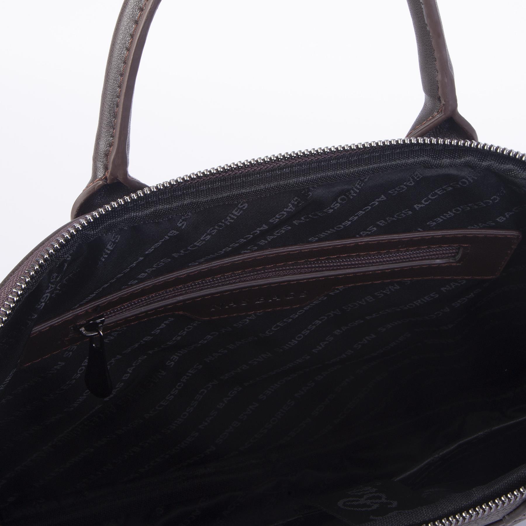 Nas Bag Unisex Business Bag Laptop ve Evrak Çantası El ve Çapraz Çanta Kahve  Belinda 