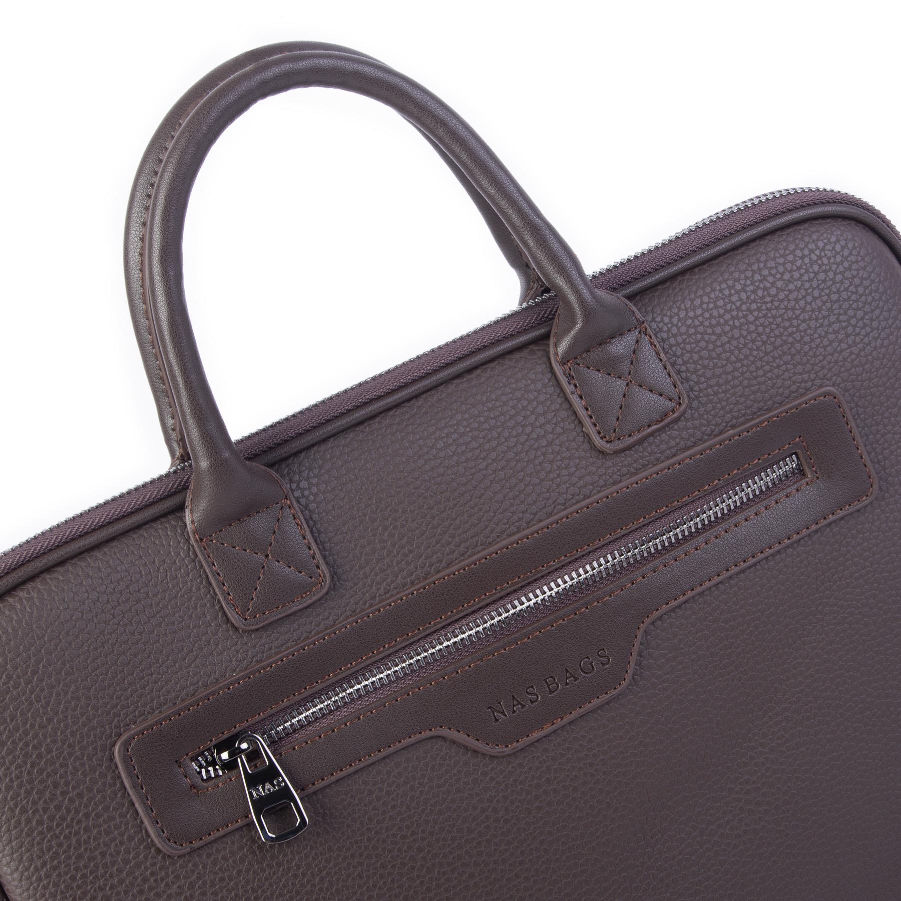 Nas Bag Unisex Business Bag Laptop ve Evrak Çantası El ve Çapraz Çanta Kahve  Belinda 