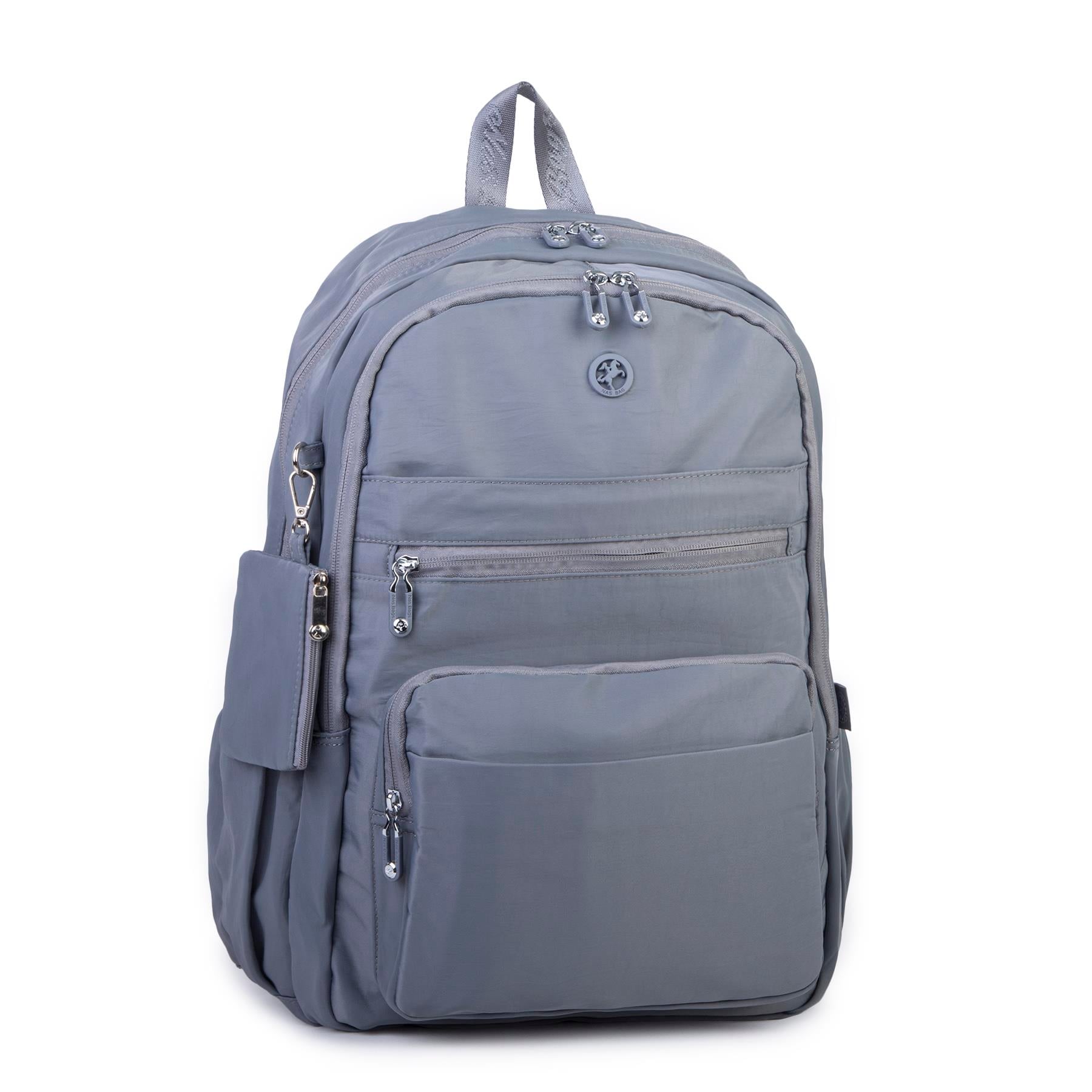 Nas Bag Unisex Büyük Boy Çok Gözlü Hafif Sırt Çantası Gri