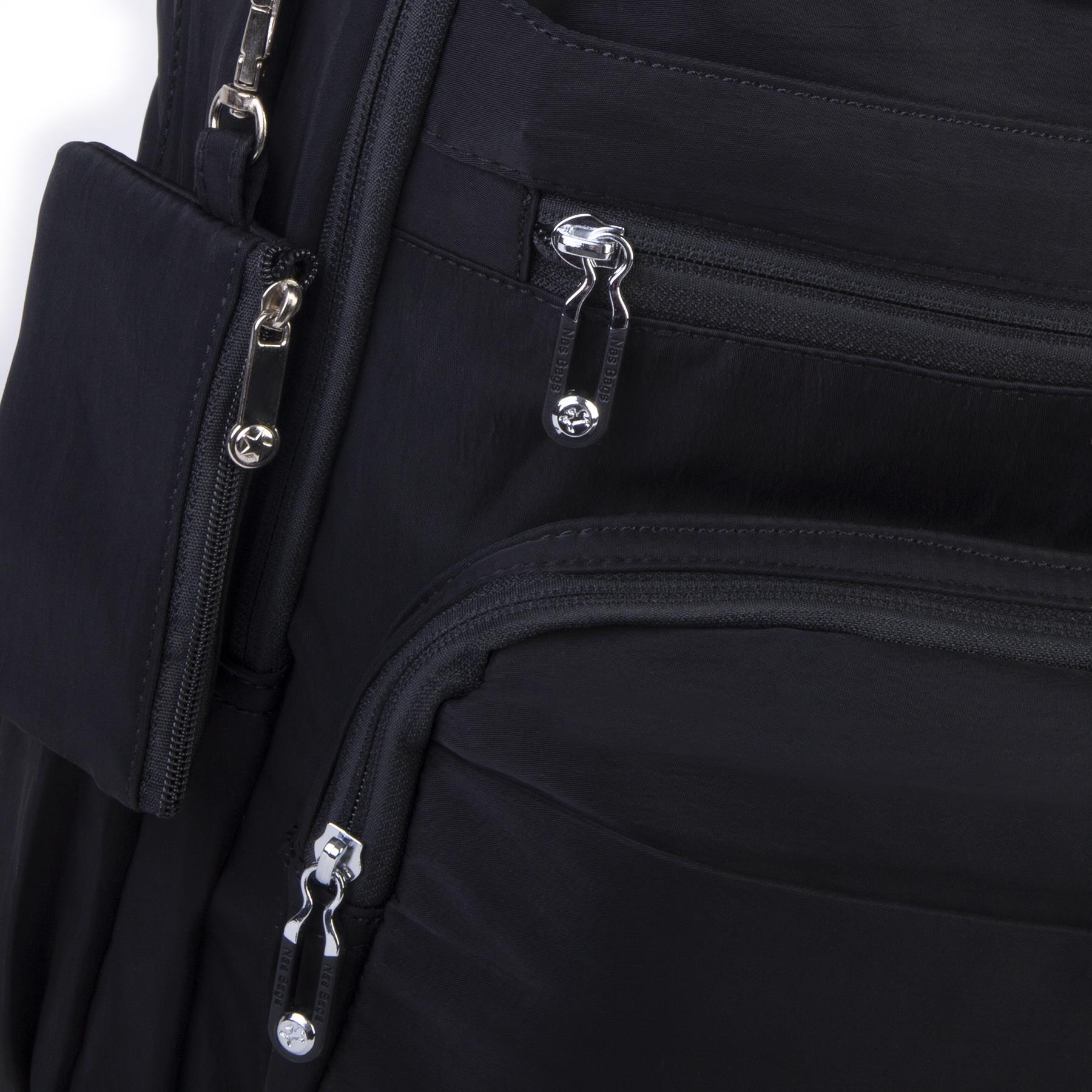 Nas Bag Unisex Büyük Boy Çok Gözlü Hafif Sırt Çantası Siyah