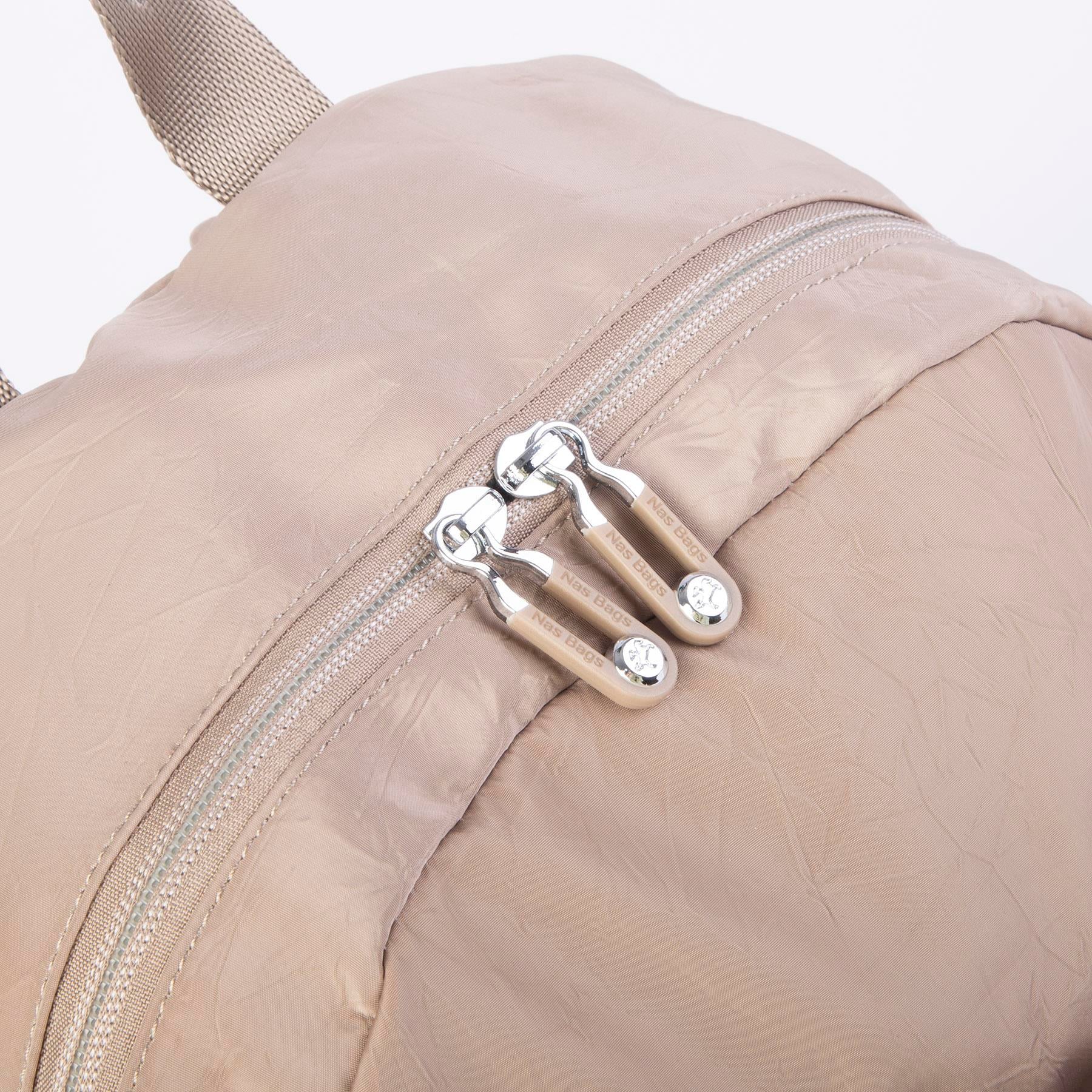 Nas Bag Unisex Büyük Boy Çok Gözlü Su Geçirmez Sırt Çantası Vizon 