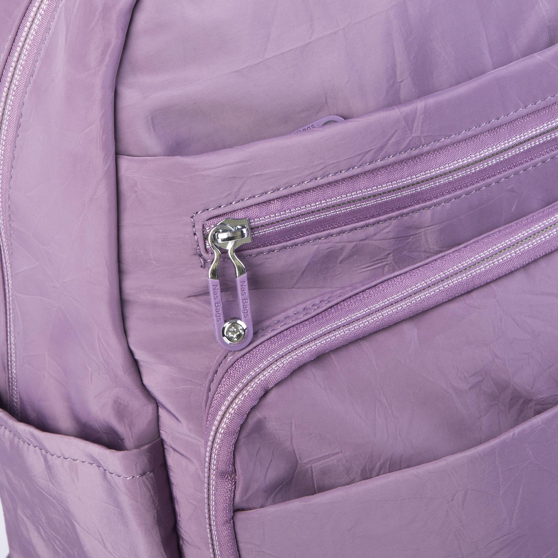 Nas Bag Unisex Büyük Boy Çok Gözlü Su Geçirmez Sırt Çantası Mor 