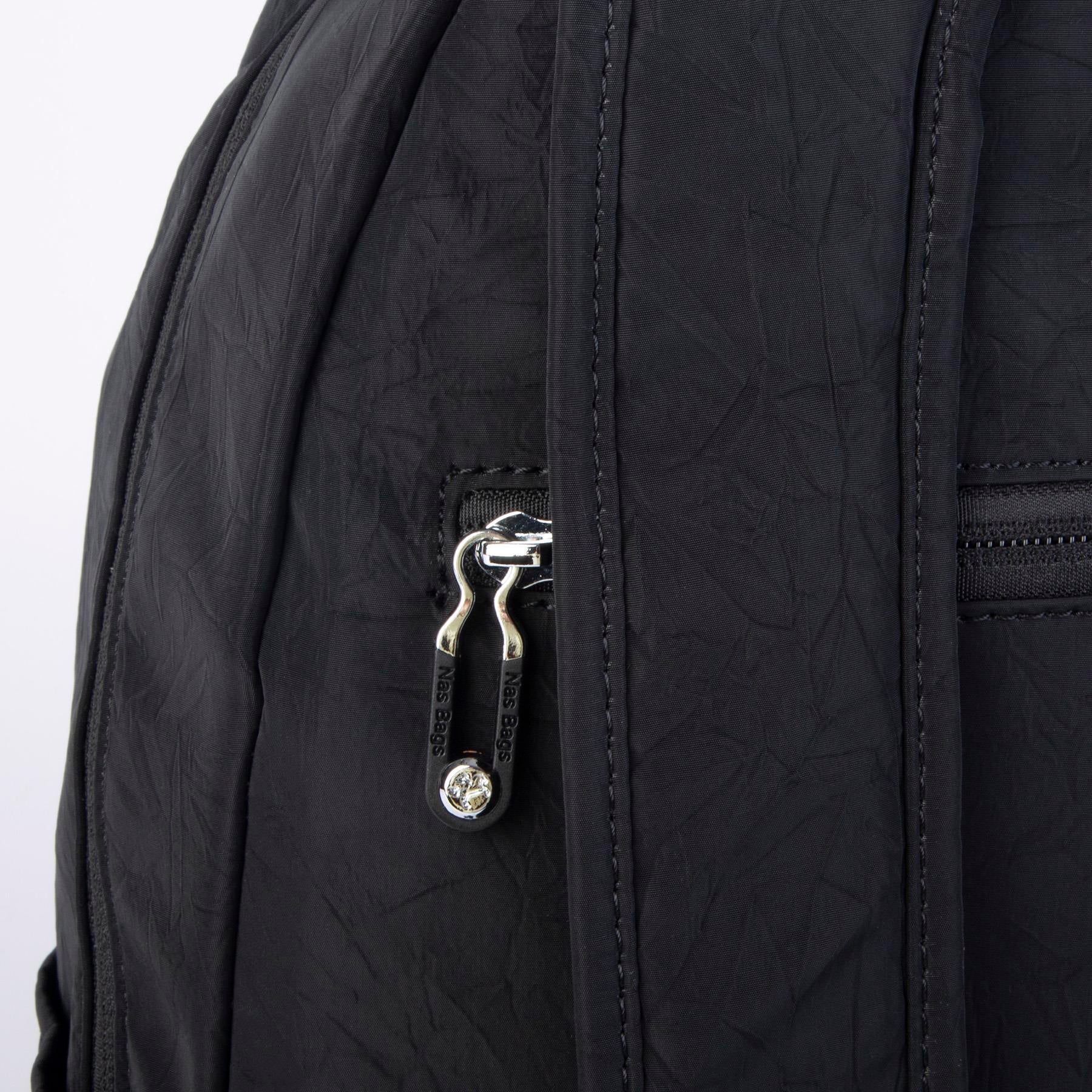 Nas Bag Unisex Büyük Boy Çok Gözlü Su Geçirmez Sırt Çantası Siyah