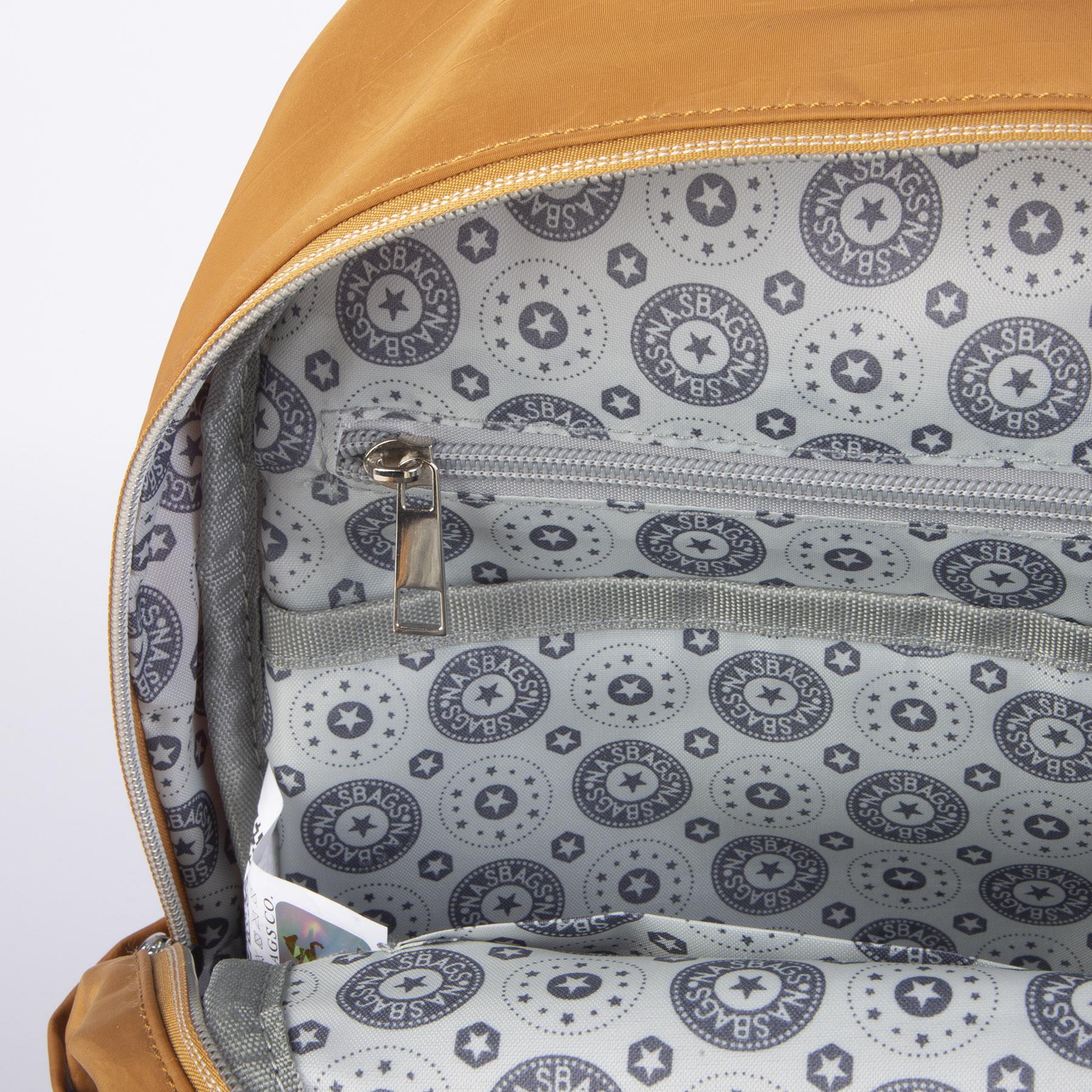 Nas Bag Unisex Büyük Boy Çok Gözlü Su Geçirmez Sırt Çantası Hardal
