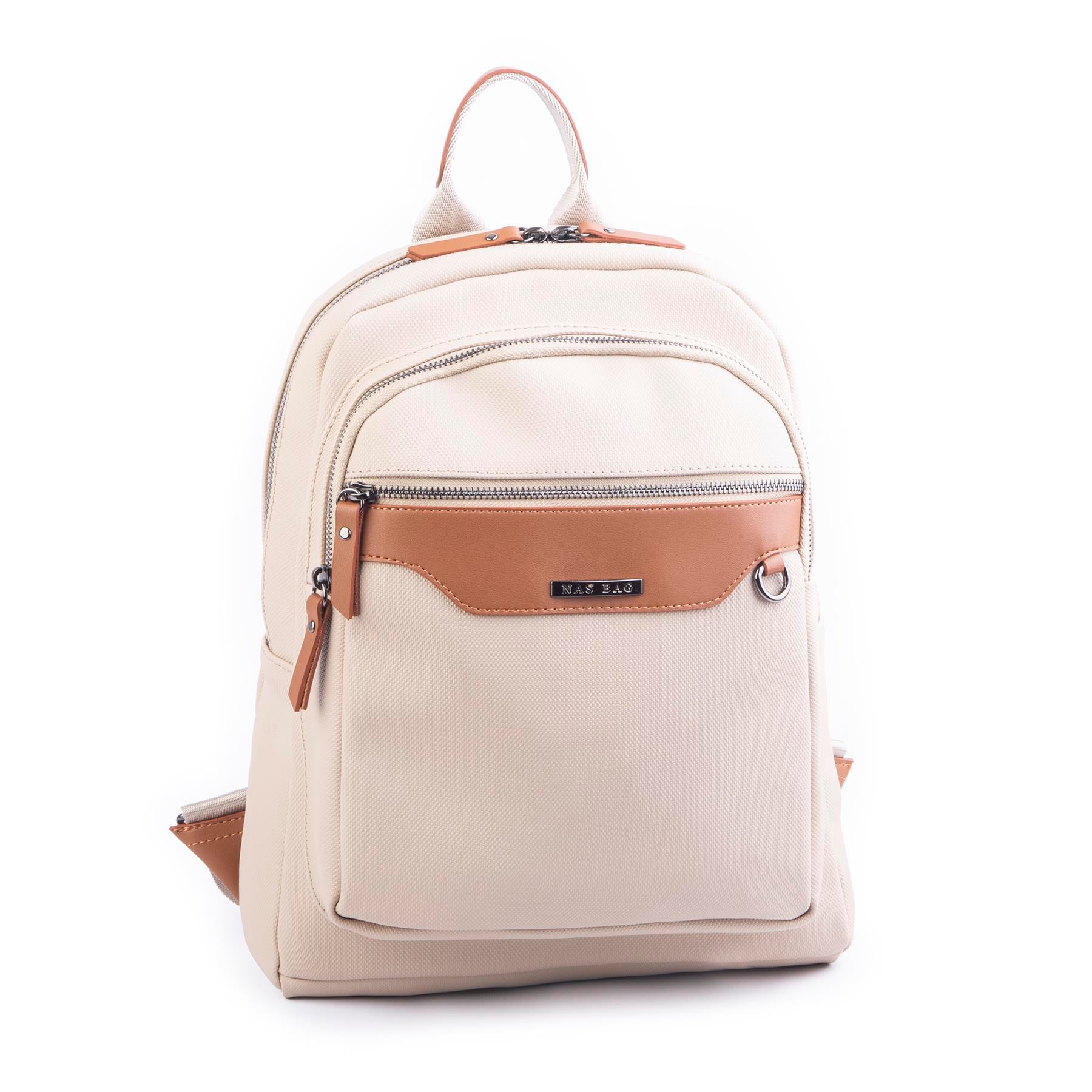 Nas Bag Unisex Büyük Boy Sırt Çantası Tablet Koruma Tasarımı Kum Taba Lacst  (en :32 cm ; boy :38)