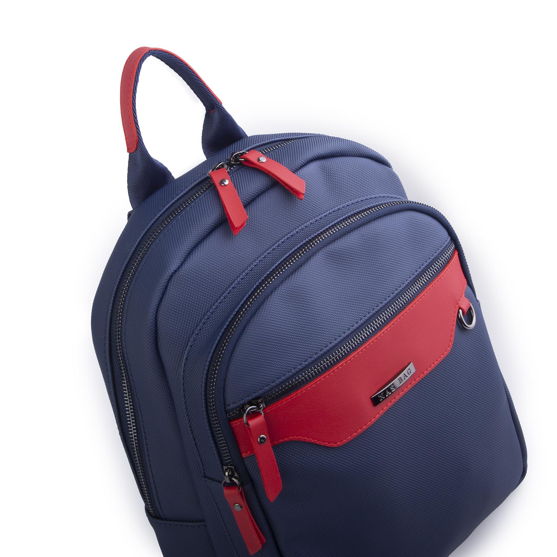 Nas Bag Unisex Büyük Boy Sırt Çantası Tablet Koruma Tasarımı Lacivert Kırmızı Lacst