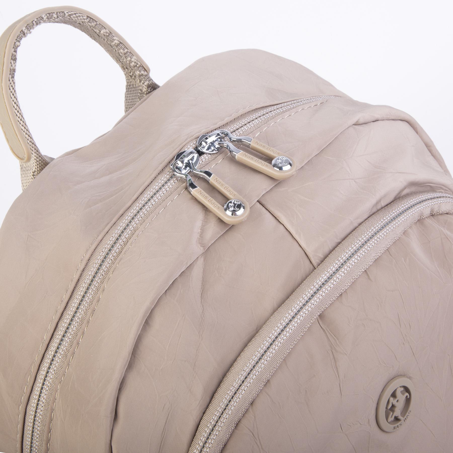 Nas Bag Unisex Büyük Boy Su Geçirmez Çok Gözlü Extra Hafif Sportif Sırt Çantası Vizon 
