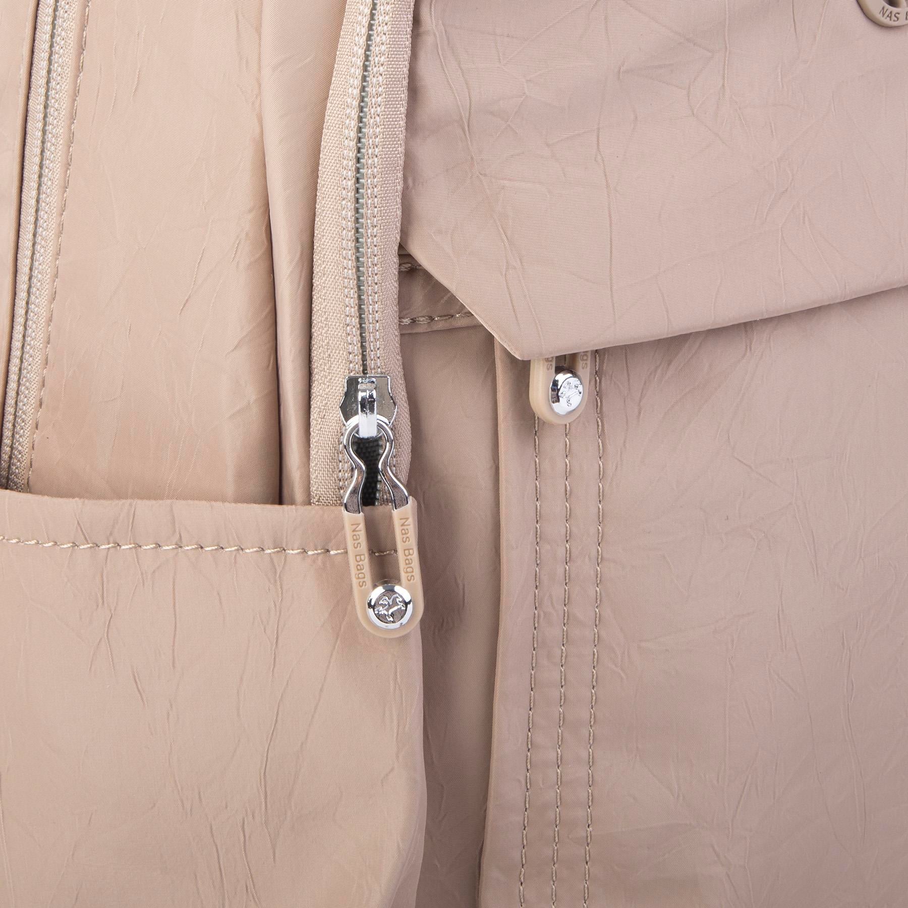 Nas Bag Unisex Büyük Boy Su Geçirmez Çok Gözlü Extra Hafif Sportif Sırt Çantası Vizon 