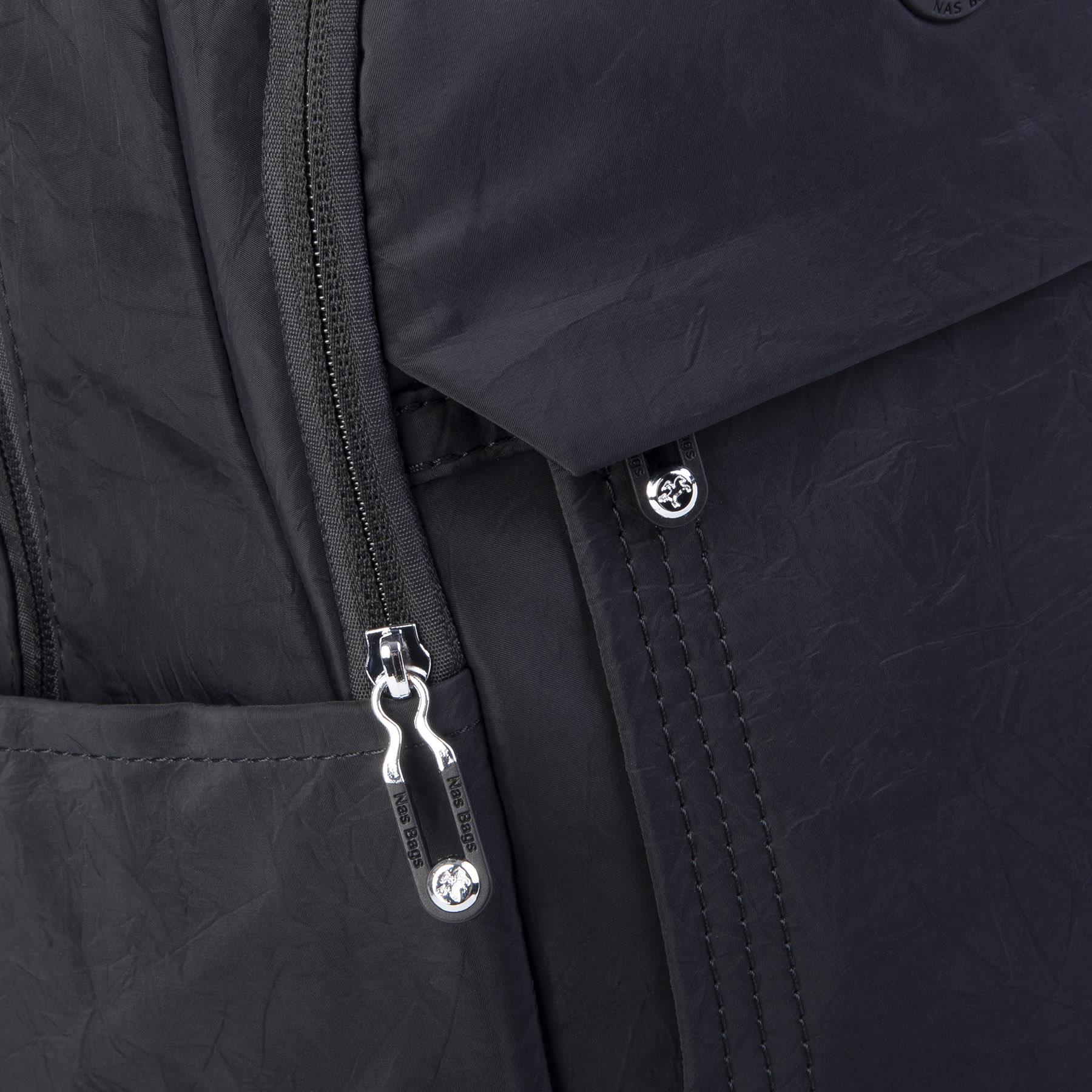 Nas Bag Unisex Büyük Boy Su Geçirmez Çok Gözlü Extra Hafif Sportif Sırt Çantası Siyah