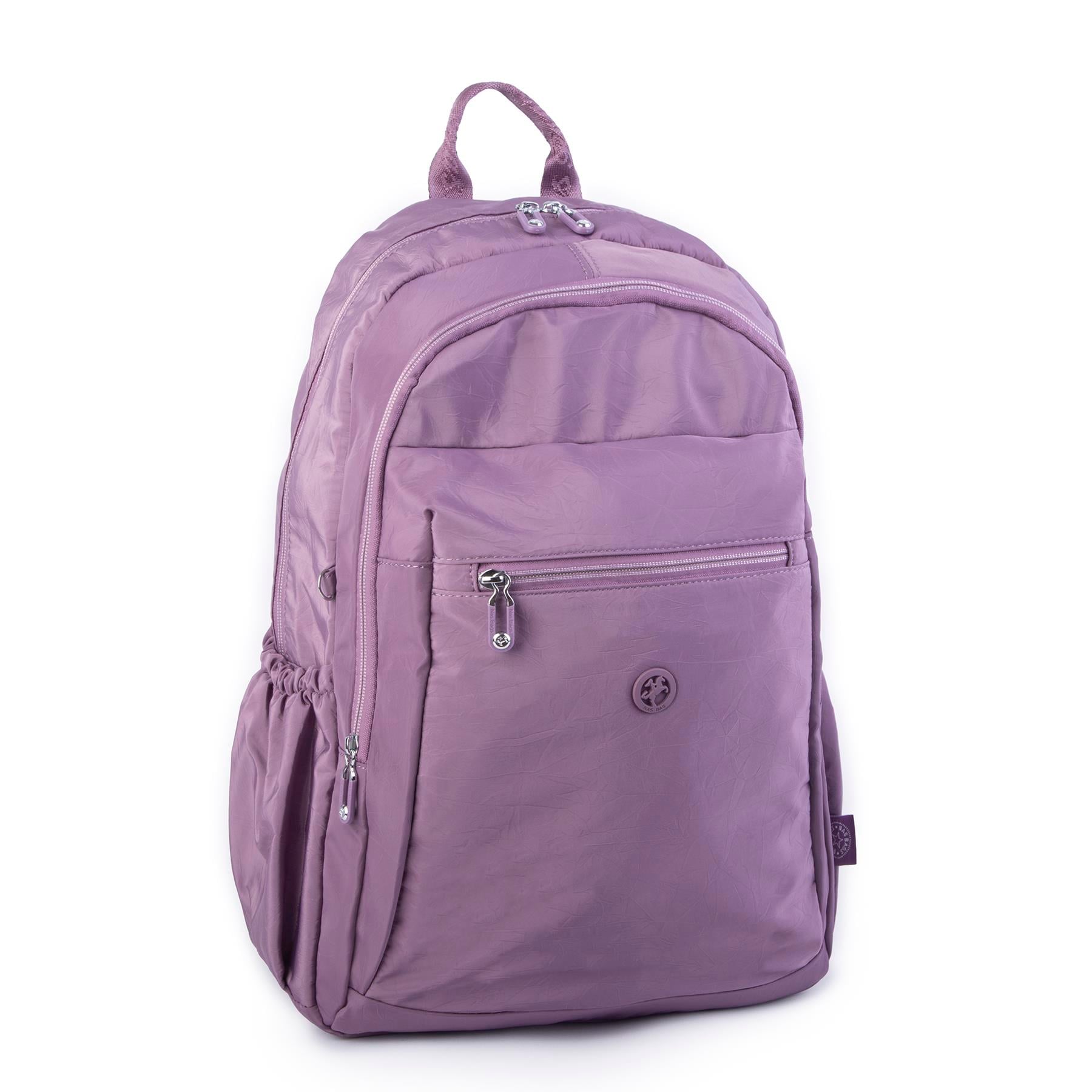 Nas Bag Unisex Büyük Boy Su Geçirmez (waterproof) Hafif Sırt Çantası Çok Gözlü Mor 
