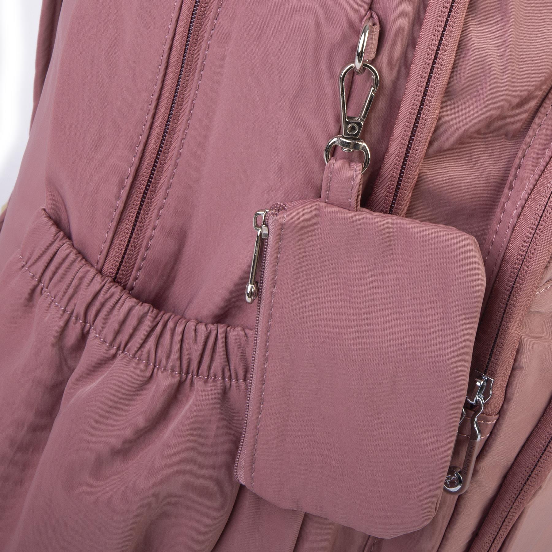 Nas Bag Unisex Hafif Büyük Boy Okul Çantası ve Spor Çantası Çok Gözlü Gül Kurusu