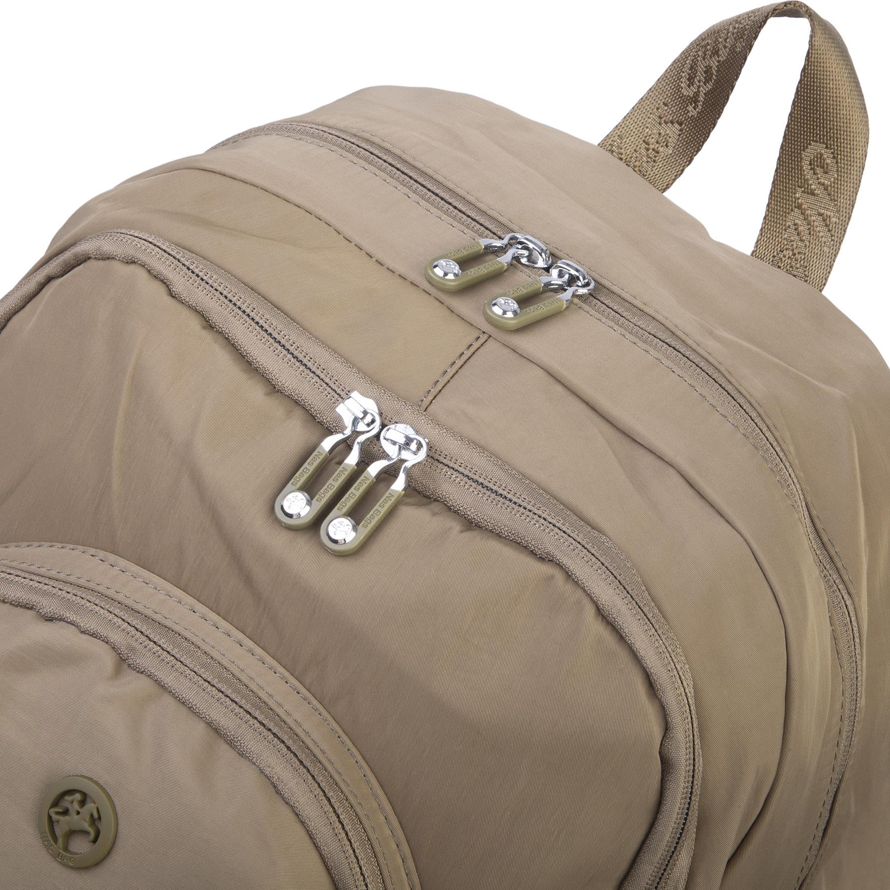 Nas Bag Unisex Hafif Büyük Boy Okul Çantası ve Spor Çantası Çok Gözlü Haki
