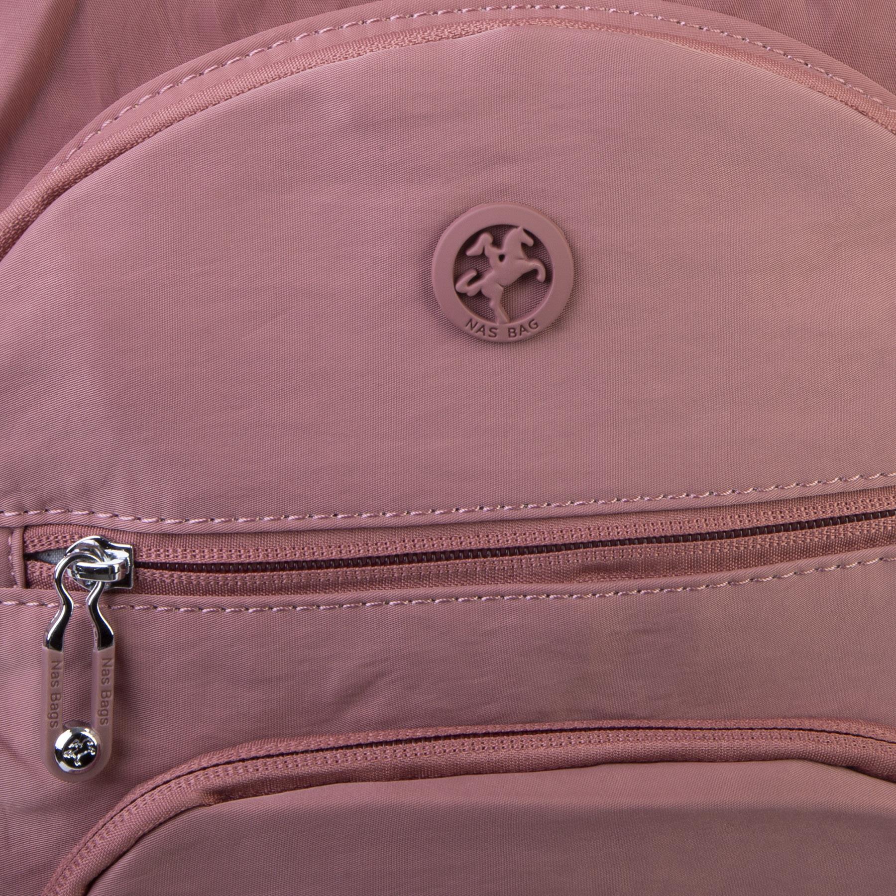 Nas Bag Unisex Hafif Büyük Boy Okul Çantası ve Spor Çantası Çok Gözlü Gül Kurusu