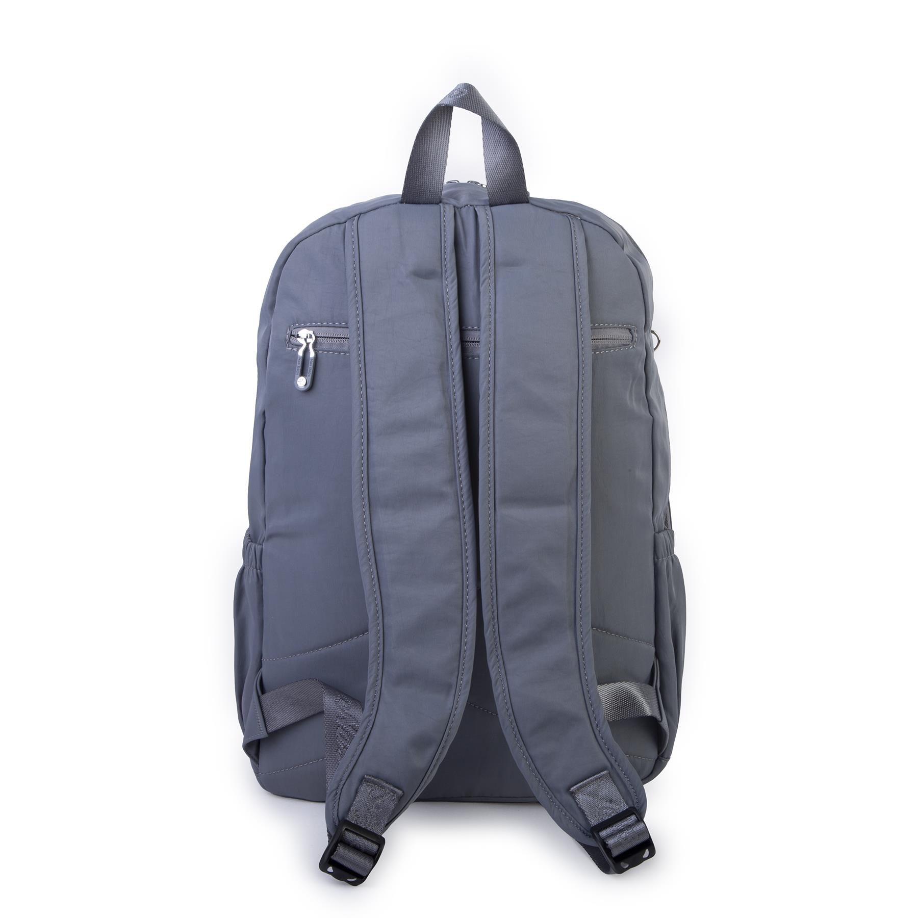 Nas Bag Unisex Hafif Büyük Boy Okul Çantası ve Spor Çantası Çok Gözlü Gri