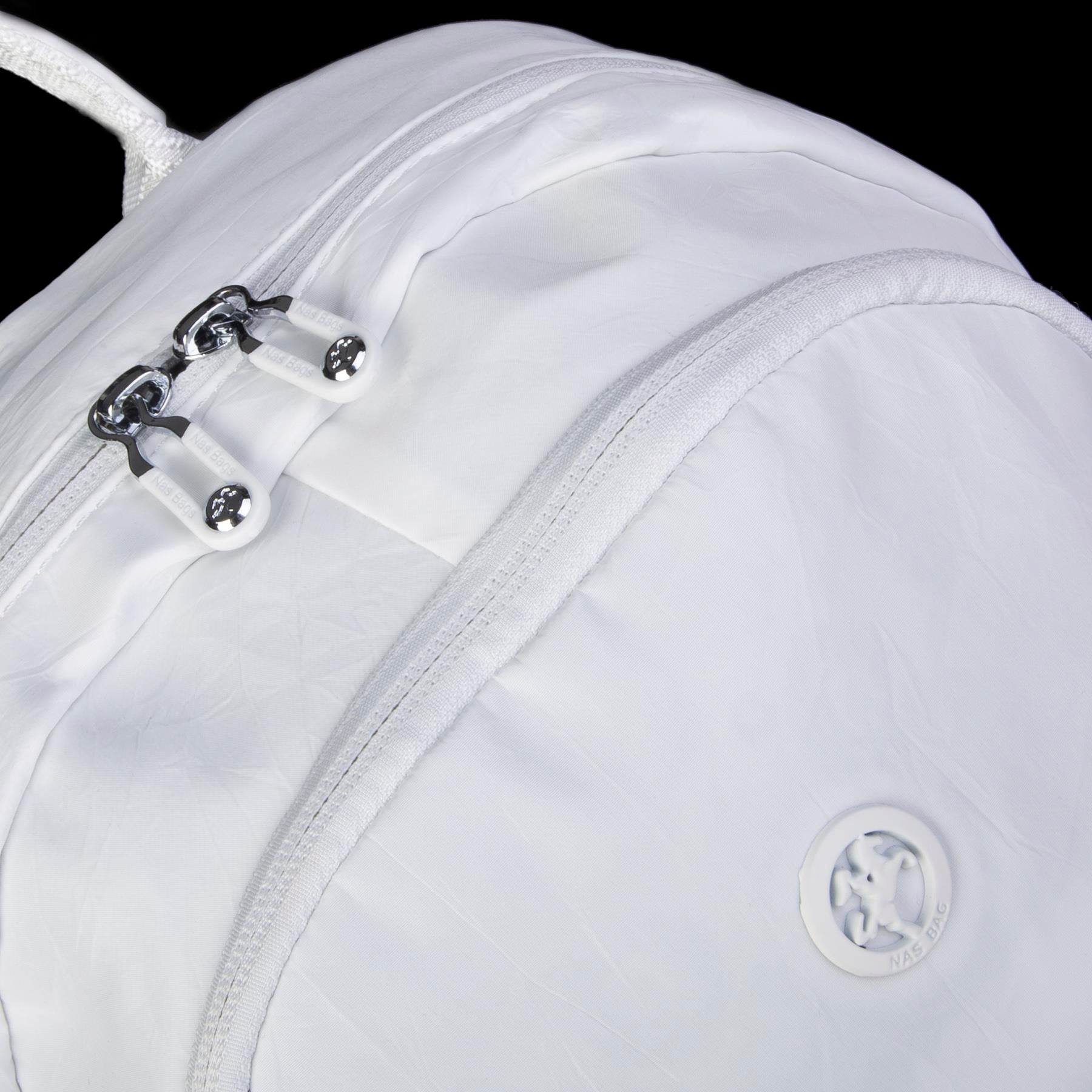Nas Bag Unisex Su Geçirmez Çok Gözlü Extra Hafif Sportif Sırt Çantası Beyaz 