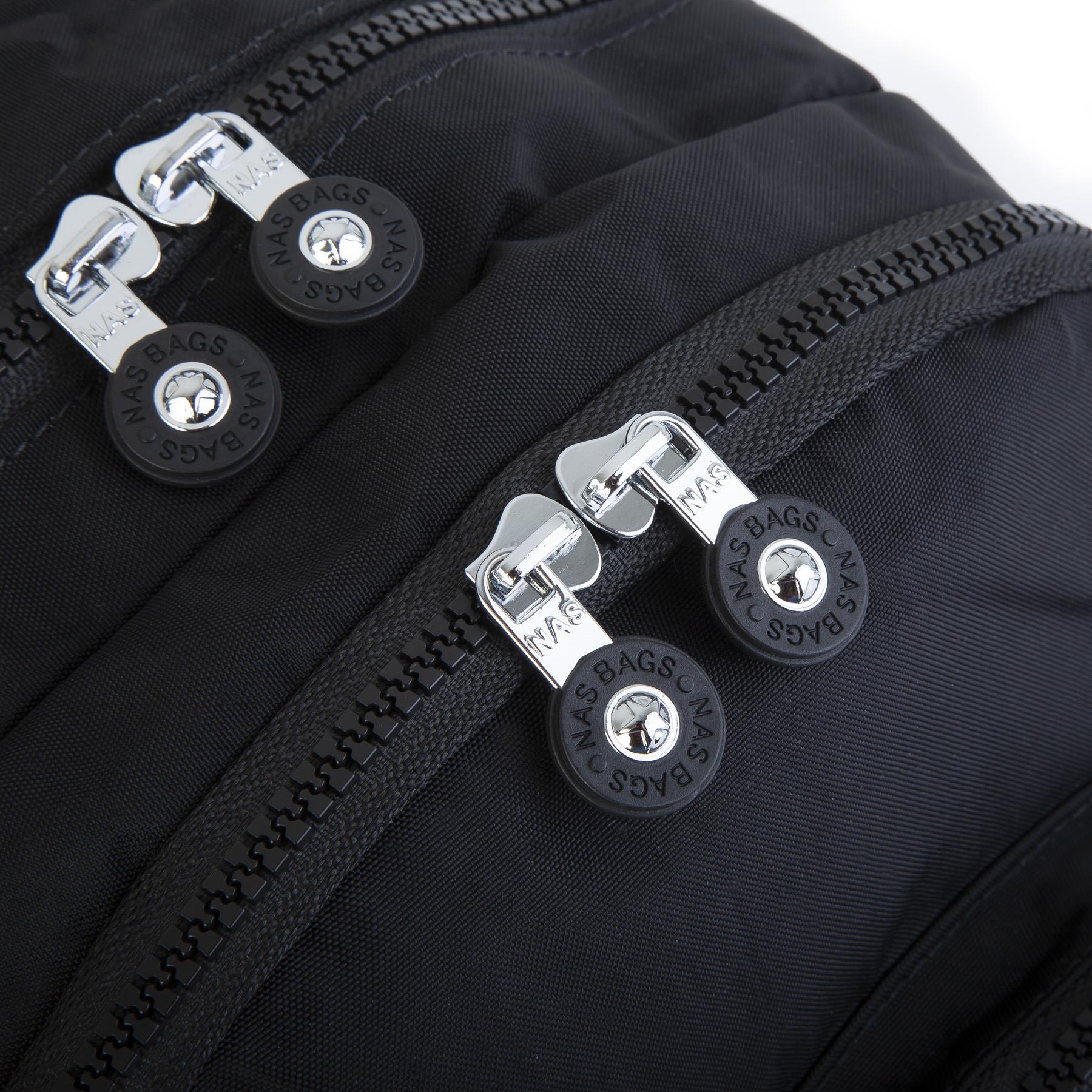 Nas Bag Unisex Su İtici Özellik Kazandırılmış Çok Gözlü Büyük Boy Sırt Çantası Siyah