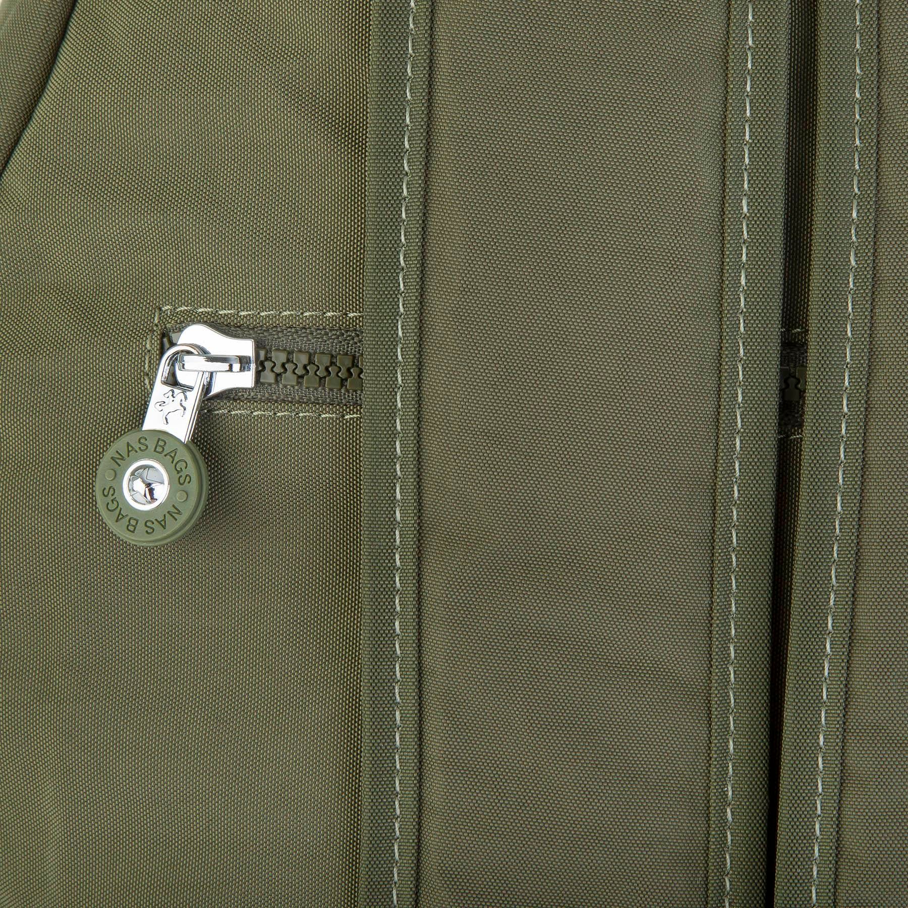 Nas Bag Unisex Su İtici Özellik Kazandırılmış Çok Gözlü Büyük Boy Sırt Çantası Koyu Yeşil