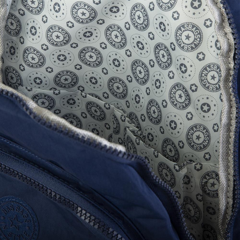 Nas Bag Unisex Su İtici Özellik Kazandırılmış Çok Gözlü Büyük Boy Sırt Çantası Lacivert 