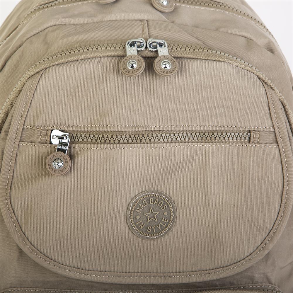 Nas Bag Unisex Zararlı Kimyasal İçermeyen Waterproof Sırt Çantası Vizon