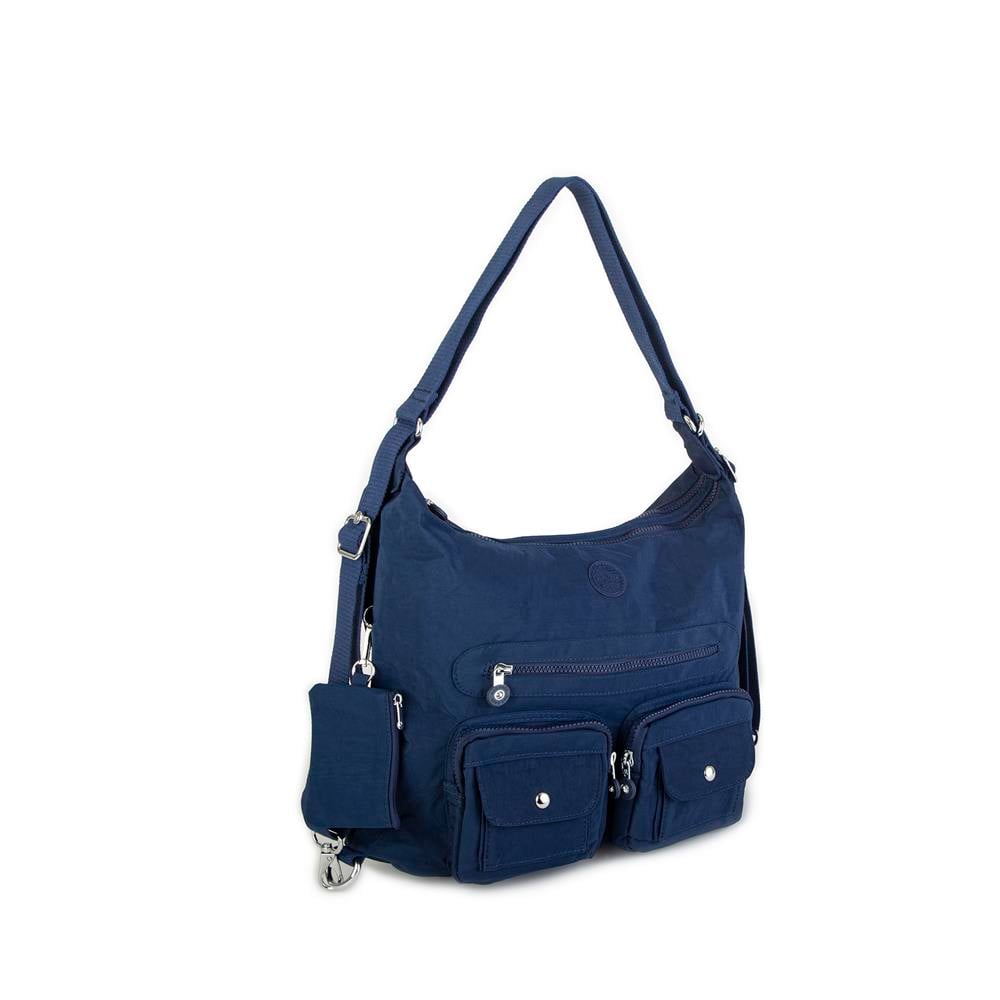 Nas Bag Unisex Zararlı Kimyasal İçermeyen Su İtici Özelliğe Sahip Omuz ve Sırt Çantası Dönüştürülebilir Tasarım  Lacivert