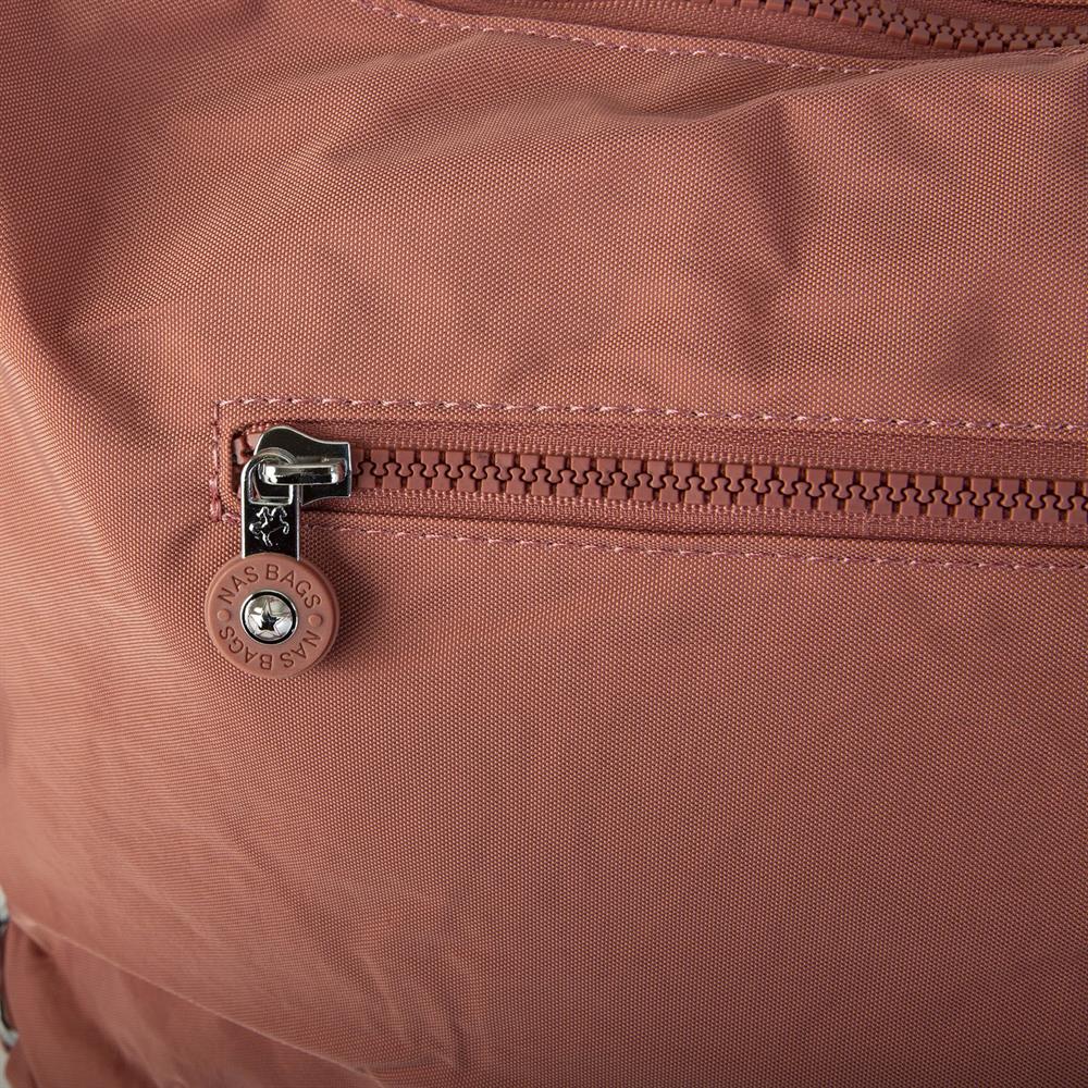 Nas Bag Unisex Zararlı Kimyasal İçermeyen Su İtici Özelliğe Sahip Omuz ve Sırt Çantası Dönüştürülebilir Tasarım  Gül Kurusu