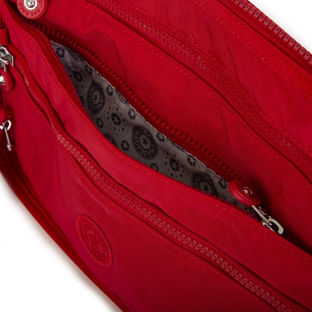 Nas Bag Unisex Zararlı Kimyasal İçermeyen Su İtici Özellikte Çapraz Çanta Kırmızı