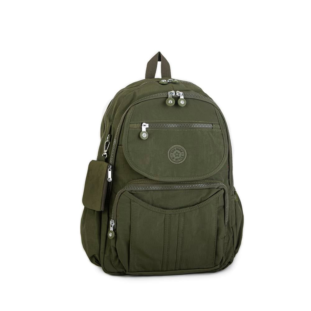 Nas Bag Unisex Zararlı Kimyasal İçermeyen Waterproof Sırt Çantası Koyu Yeşil