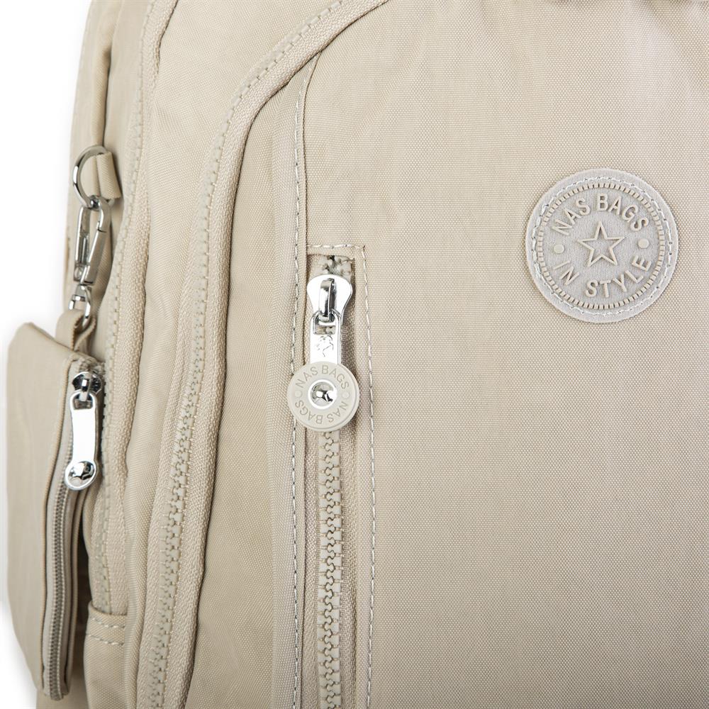 Nas Bag Unisex Zararlı Kimyasal İçermeyen Waterproof Sırt Çantası Vizon