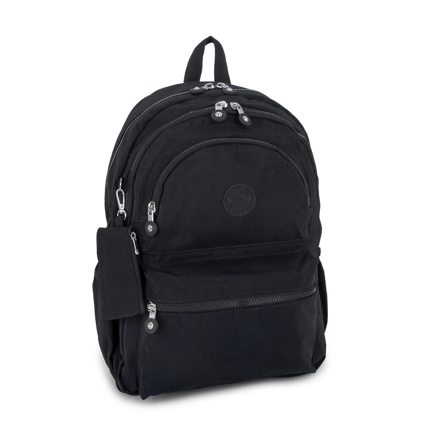 Nas Bag Unisex Zararlı Kimyasal İçermeyen Waterproof Sırt Çantası Siyah