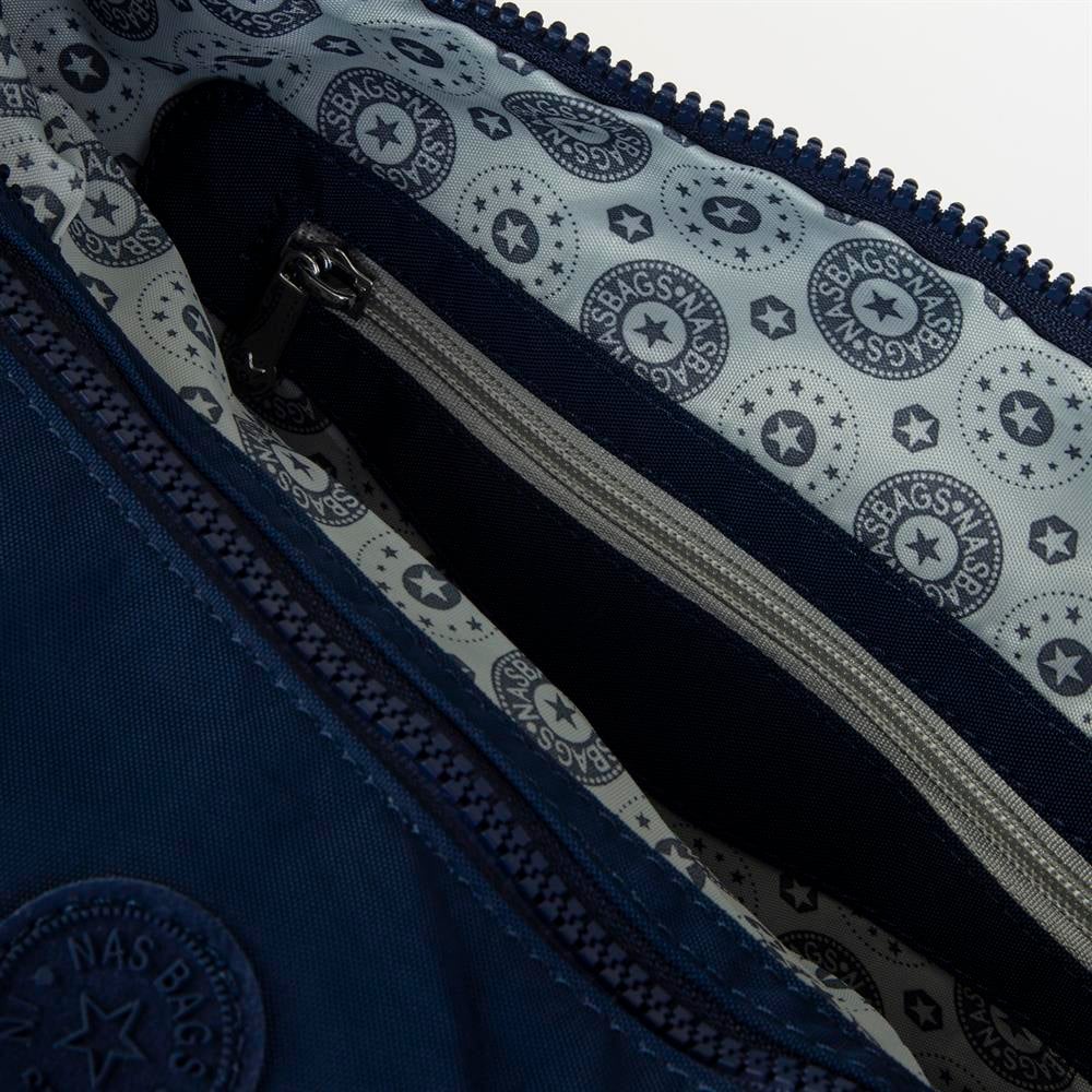 Nas Bag Unisex Zararlı Kimyasal İçermeyen Su İtici Özelliğe Sahip Omuz ve Sırt Çantası Dönüştürülebilir Tasarım  Lacivert
