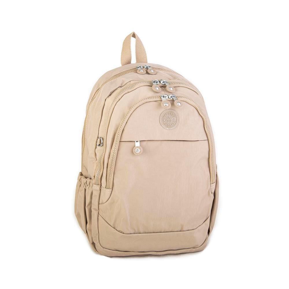 Nas Bag Unisex Zararlı Kimyasal İçermeyen Waterproof Sırt Çantası  Vizon(30x44 cm )