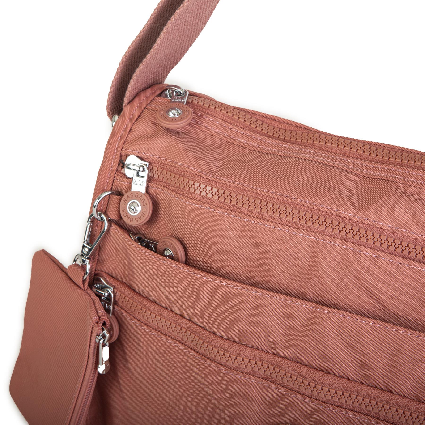Nas Bag Unisex Zararlı Kimyasal İçermeyen Su İtici Özellikte Çapraz Çanta Gül Kurusu