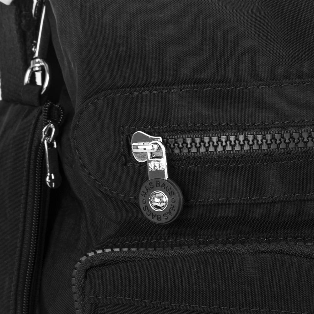 Nas Bag Unisex Zararlı Kimyasal İçermeyen Su İtici Özelliğe Sahip Omuz ve Sırt Çantası Dönüştürülebilir Tasarım  Siyah