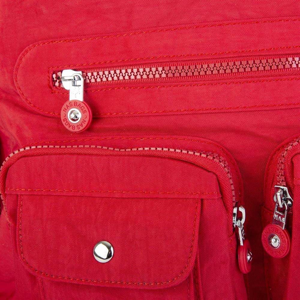 Nas Bag Unisex Zararlı Kimyasal İçermeyen Su İtici Özelliğe Sahip Omuz ve Sırt Çantası Dönüştürülebilir Tasarım  Kırmızı