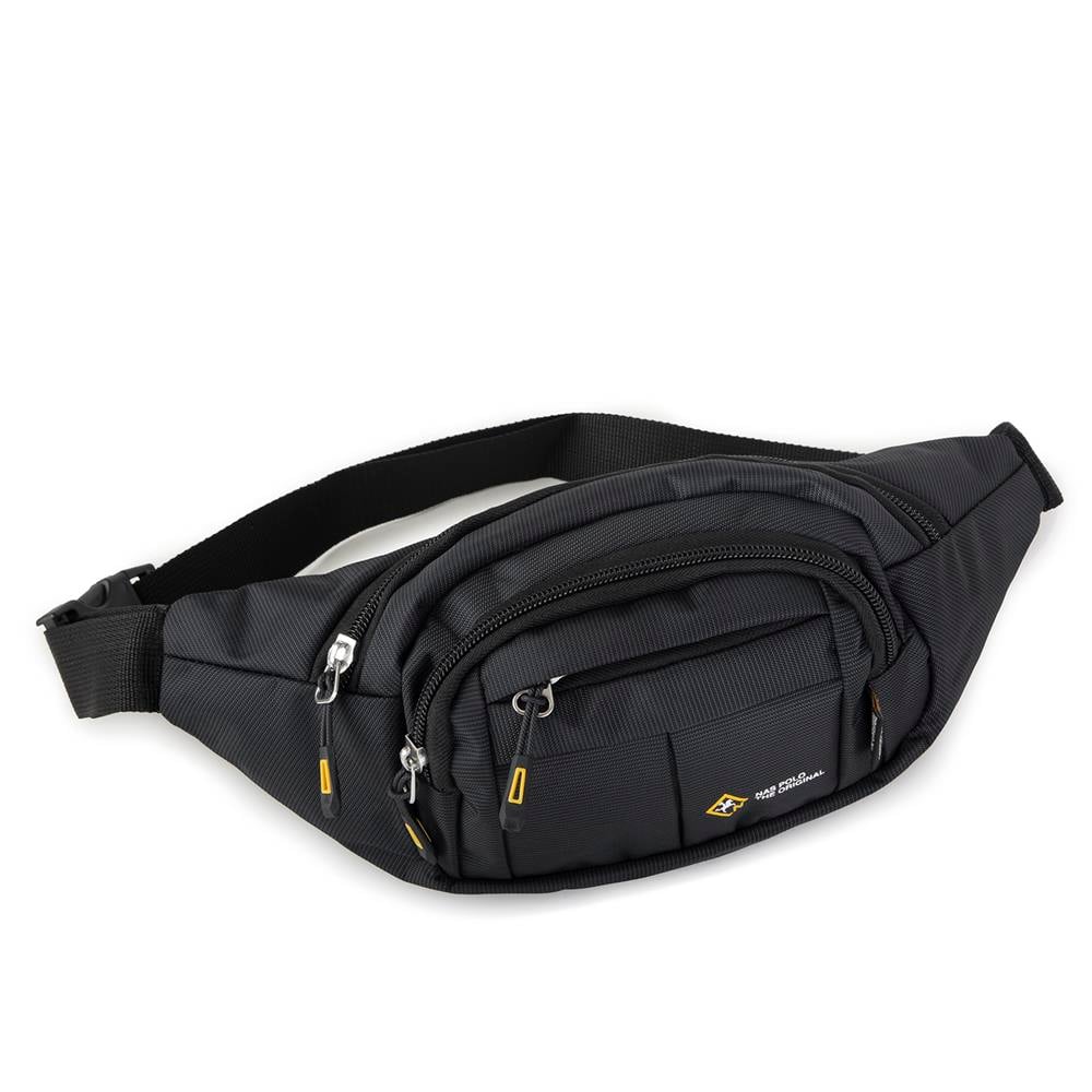 Nas Bag (Waterproof) Outdoor Fonksiyonel Çok Gözlü Erkek Bel ve Body Bag Siyah