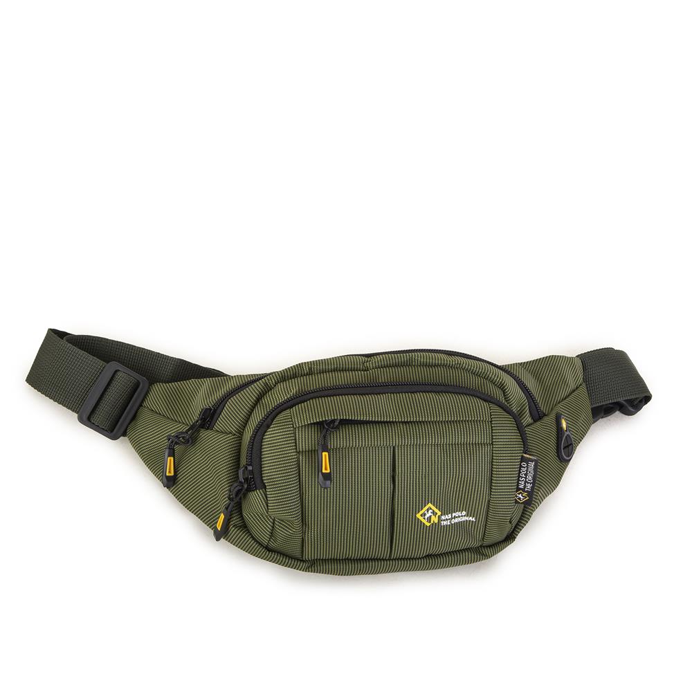 Nas Bag (Waterproof) Outdoor Fonksiyonel Çok Gözlü Erkek Bel ve Body Bag Haki Yeşil
