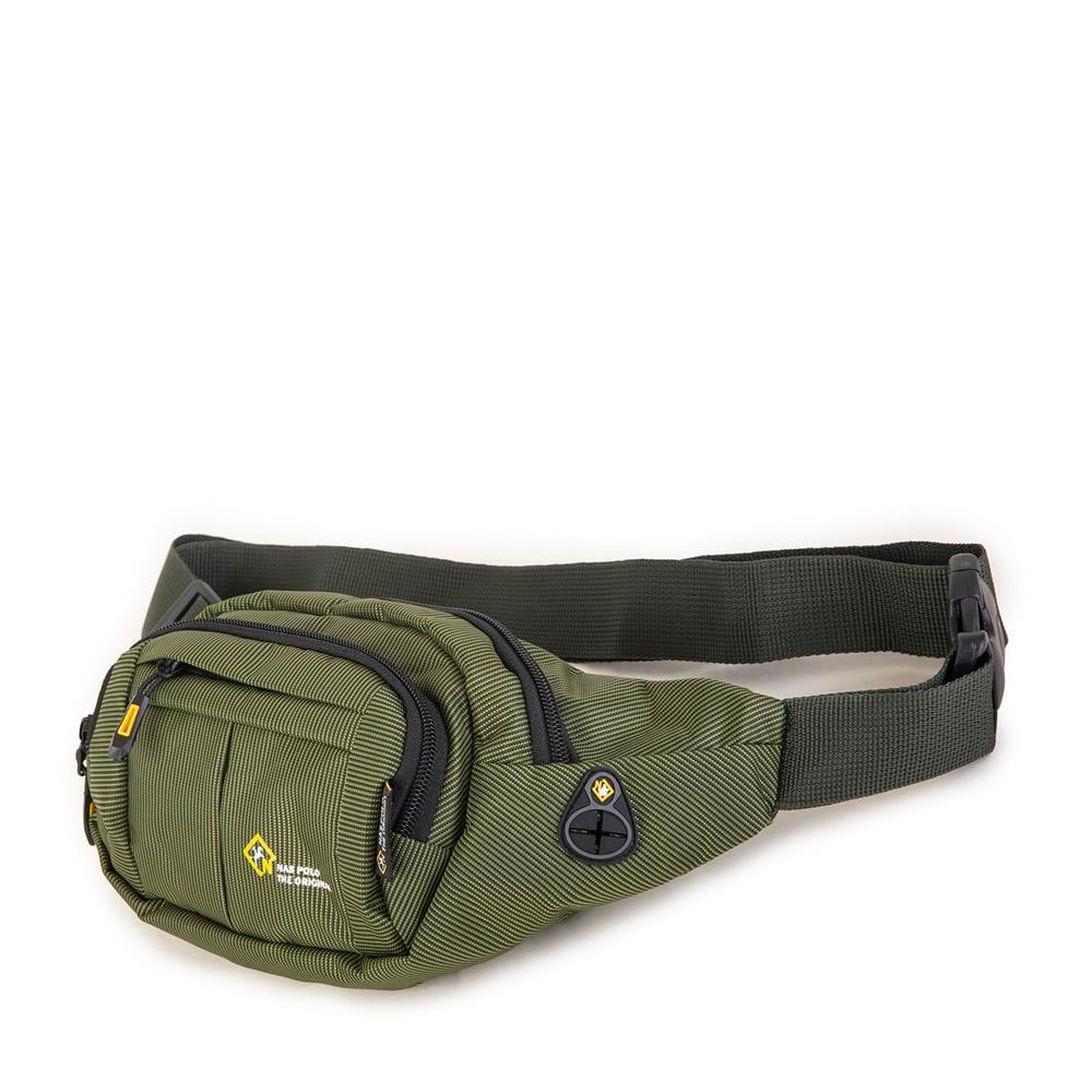 Nas Bag (Waterproof) Outdoor Fonksiyonel Çok Gözlü Erkek Bel ve Body Bag Haki Yeşil
