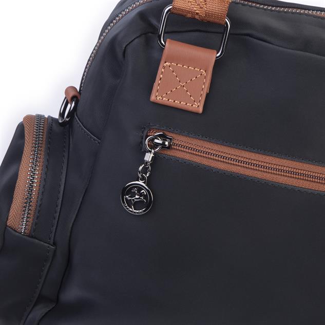  Nas Bag Çok Gözlü Orta Boy Omuz ve Çapraz Çanta Siyah Taba Buzzy